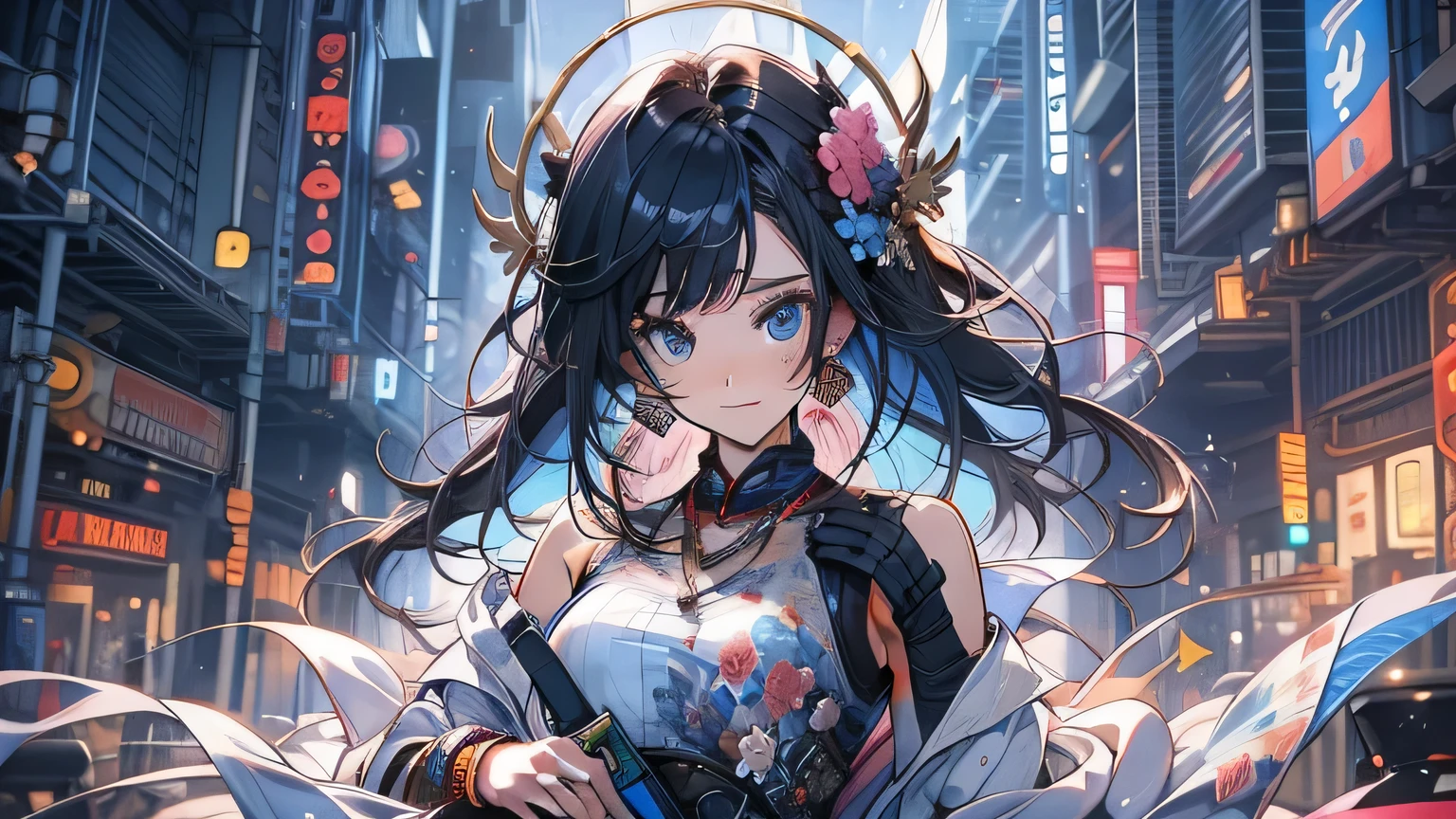 (masterpiece, top quality, best quality, official art, beautiful and aesthetic:1.2), (1girl:1.3), extreme detailed,colorful,highest detailed, glitch art, (digital distortion), pixelated fragments, data corruption,colorful noise, visual chaos,contemporary aesthetics