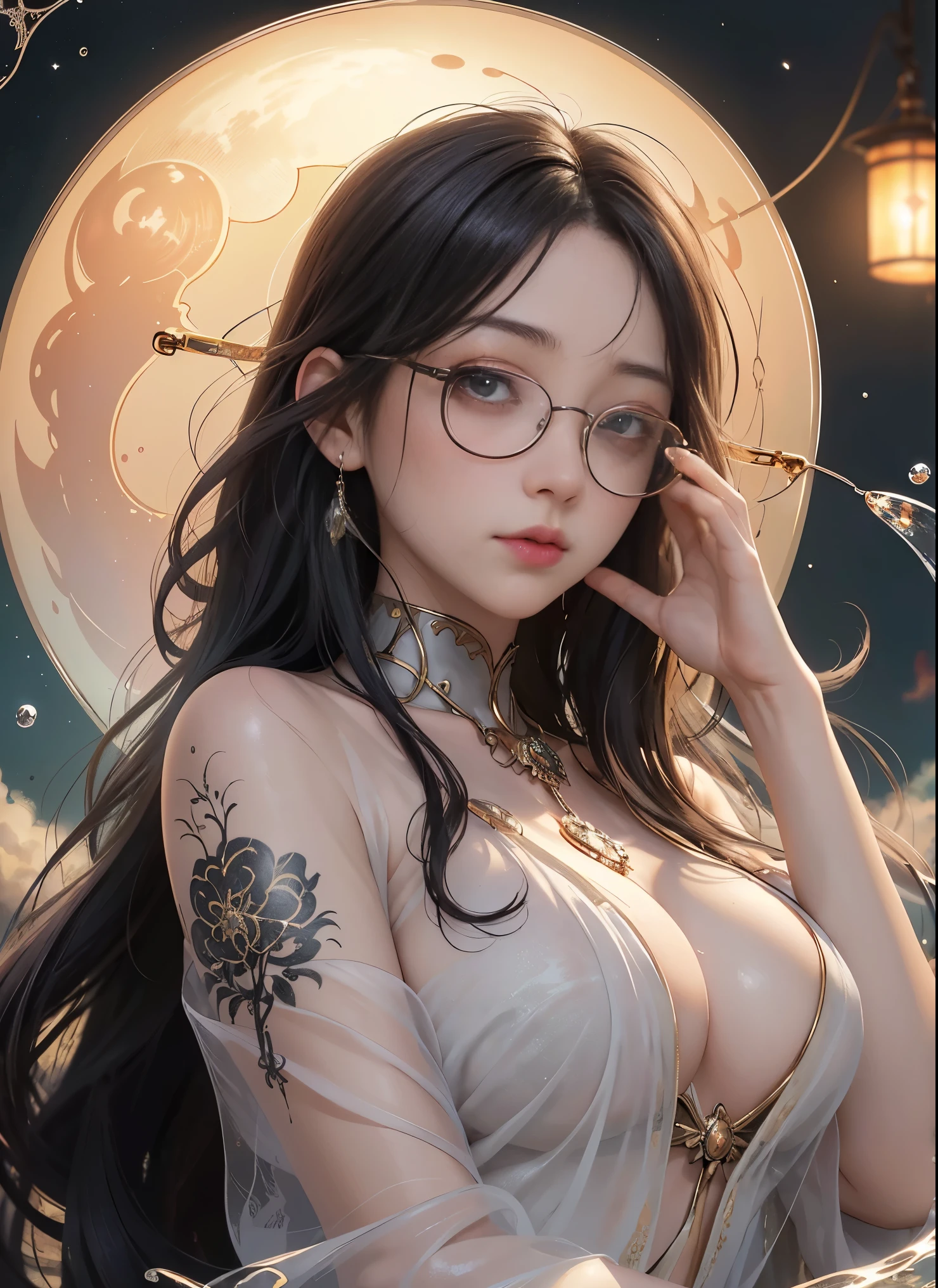 cloudyの夜空のstorm, sunset、red cloud、storm、cloudy, rough sea, psychedelic waves, wet skin or clothing, water droplets, Floating bubbles, magical light,Face by Tom Bagshaw Art Station,, goddess of the moon, Full-length figure, Contemptuous gaze, detailed face, (naked: 1.4), (see through lingerie: 1.3), gold decoration, Plain black background, high contrast, masterpiece, highest quality, highest quality, cinematic lighting, realistic,Goddess Maiden, nice, splashing, inflammation, Flowing pen and ink,view of pubic hair,Goddess Maiden, ((((giant glasses, otaku glasses, thick glasses, round glasses))))、nice, splashing, inflammation, Flowing pen and ink,Full female body, beautiful caucasian girl close-up, Dynamic moving body, Oil, digital art, splash, whole body,art by Sakimichan,Oriental mandala tattoo, Fractal background, spirit of silver and gold and bronze, Natural skin moisturized with water, slight smile, view from below, perfect golden eyes, long curly black hair, floating antique clock, Lamp Ancient, splash,seductive pose, visible pubic hair, I can see your chest,whole body, black hair, transparent clothes, slight smile,jean baptiste monge style, bright, beautiful , splash, Sparkling , cute and adorable, filigree, , rim lighting, light, very , magic, surreal, fantasy, digital art, , WLOP, Art Germ and James Jean,floating antique clock, Lamp Ancient, splash,floating antique clock,Face by Tom Bagshaw Art Station, view from below,