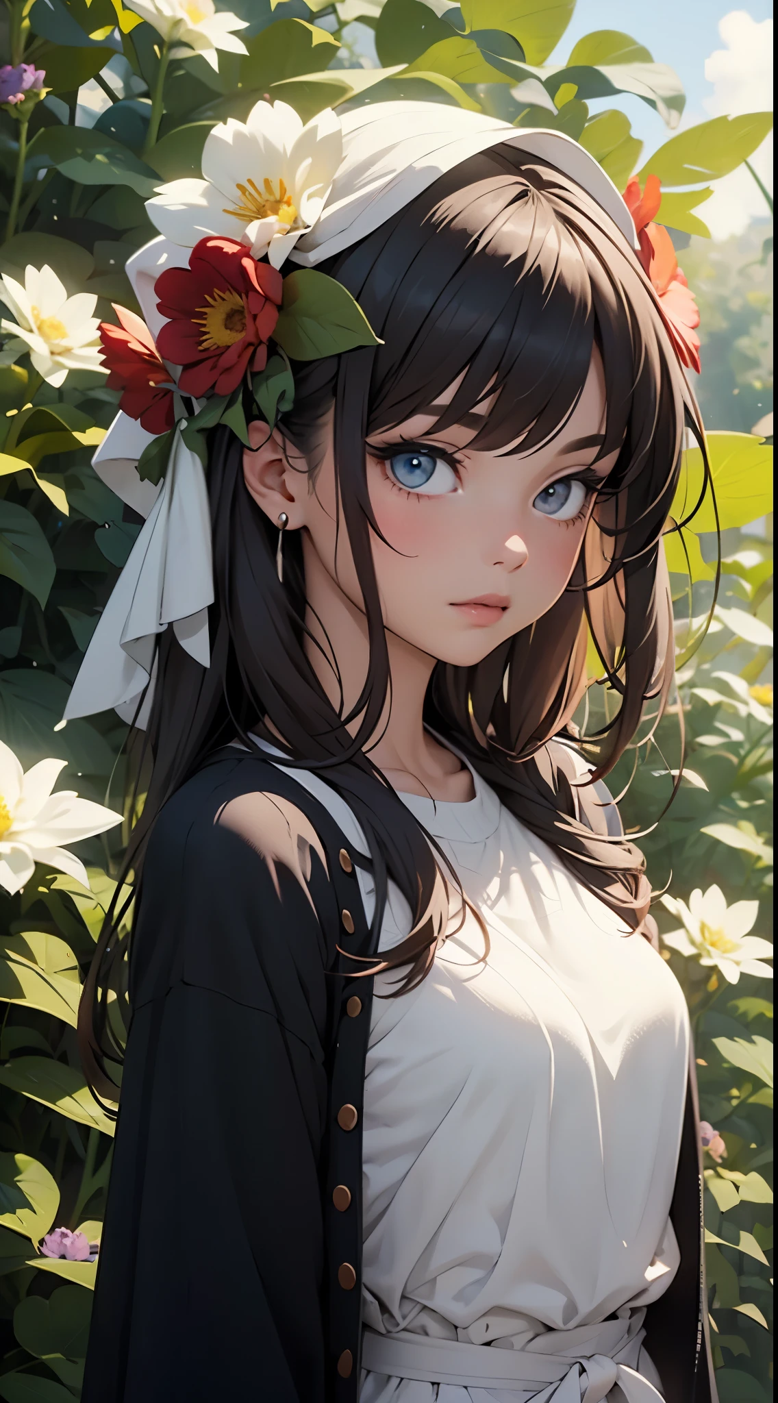 girl, flower