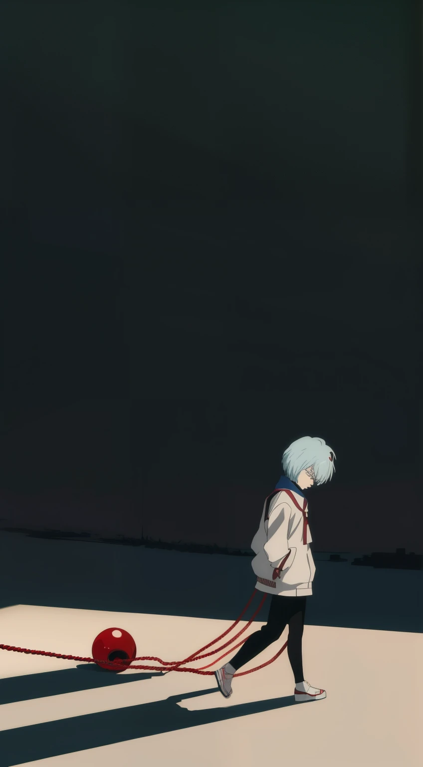 Someone is holding a heart with a rope, loneliness and sadness, 令人depressed图像, sadness and loneliness, anime background, Lost in despair, Kaoru Nagisa, anime wallpaper, anime wallpaper, Feeling of sadness, feeling of despair, 流氓動漫女孩Rei Ayanami, 4k anime wallpaper, Rei Ayanami, he is unhappy, depressed