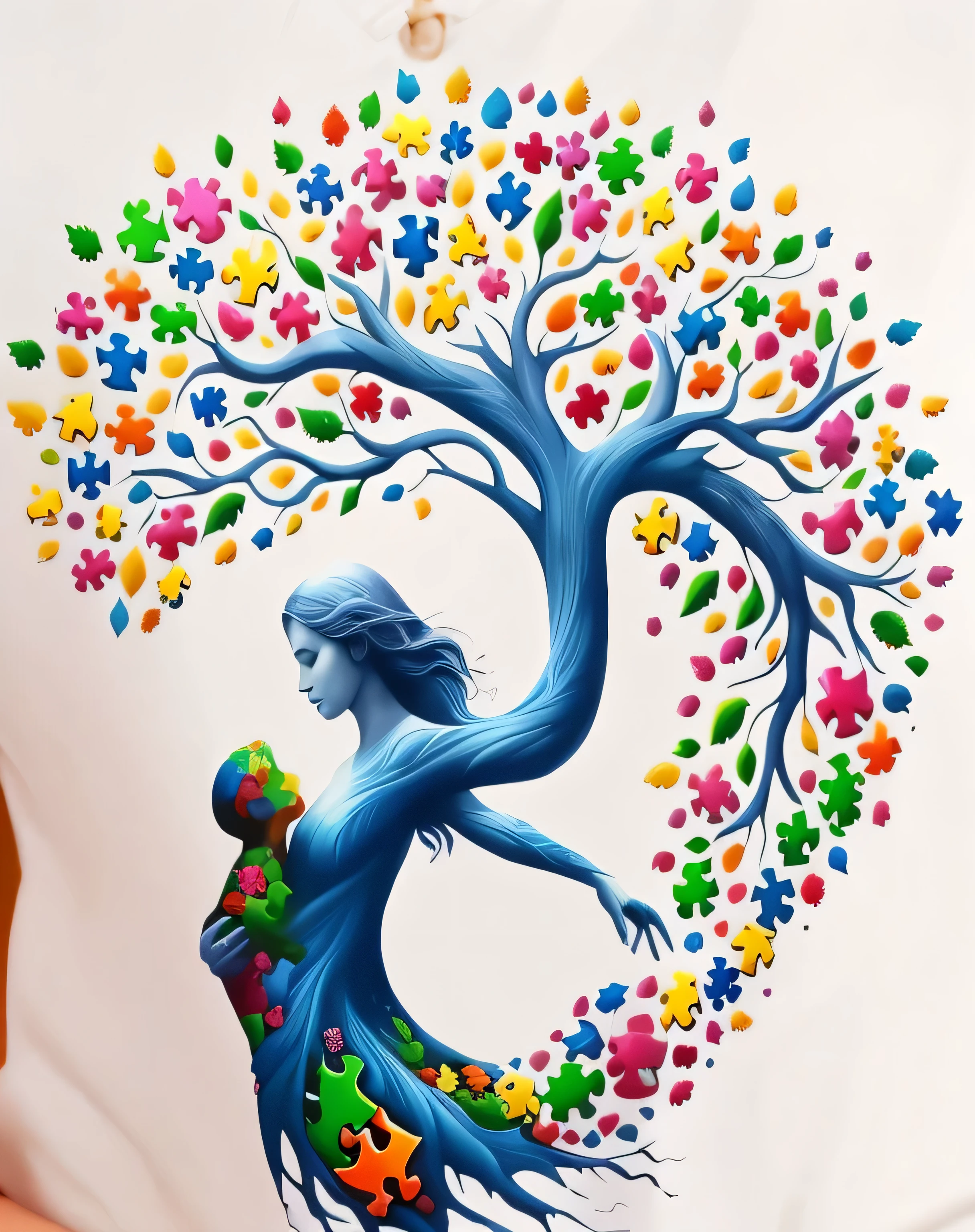 a woman holding a baby under a tree with colorful flowers, multicolored tarte da camisa, Mother nature, Mother earth, Surreal!!!, tree of Life, muito linda arte, cosmic tree of Life, the tree of Life, linda arte, arte da camisa, very muito linda arte, linda arte, projeto surreal, beautiful representation, Mother, desenho de camiseta, Surrealismo!!!!