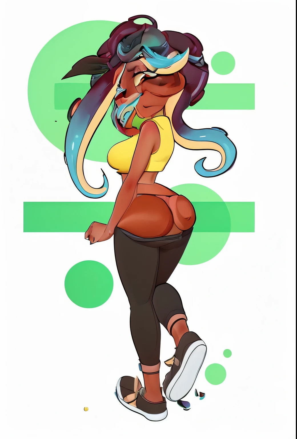 cartoon girl with blue hair and a yellow top and black pants, oc commission, commission for high res, cuerpo completo portrait of a short!, fullbody commission for, grueso, cuerpo completo:: tiempo soleado::, cuerpo completo!, open for commissions, !!cuerpo completo portrait!!, cuerpo completo!!!, lola conejita fanart, Cel sombreado!!!, commission