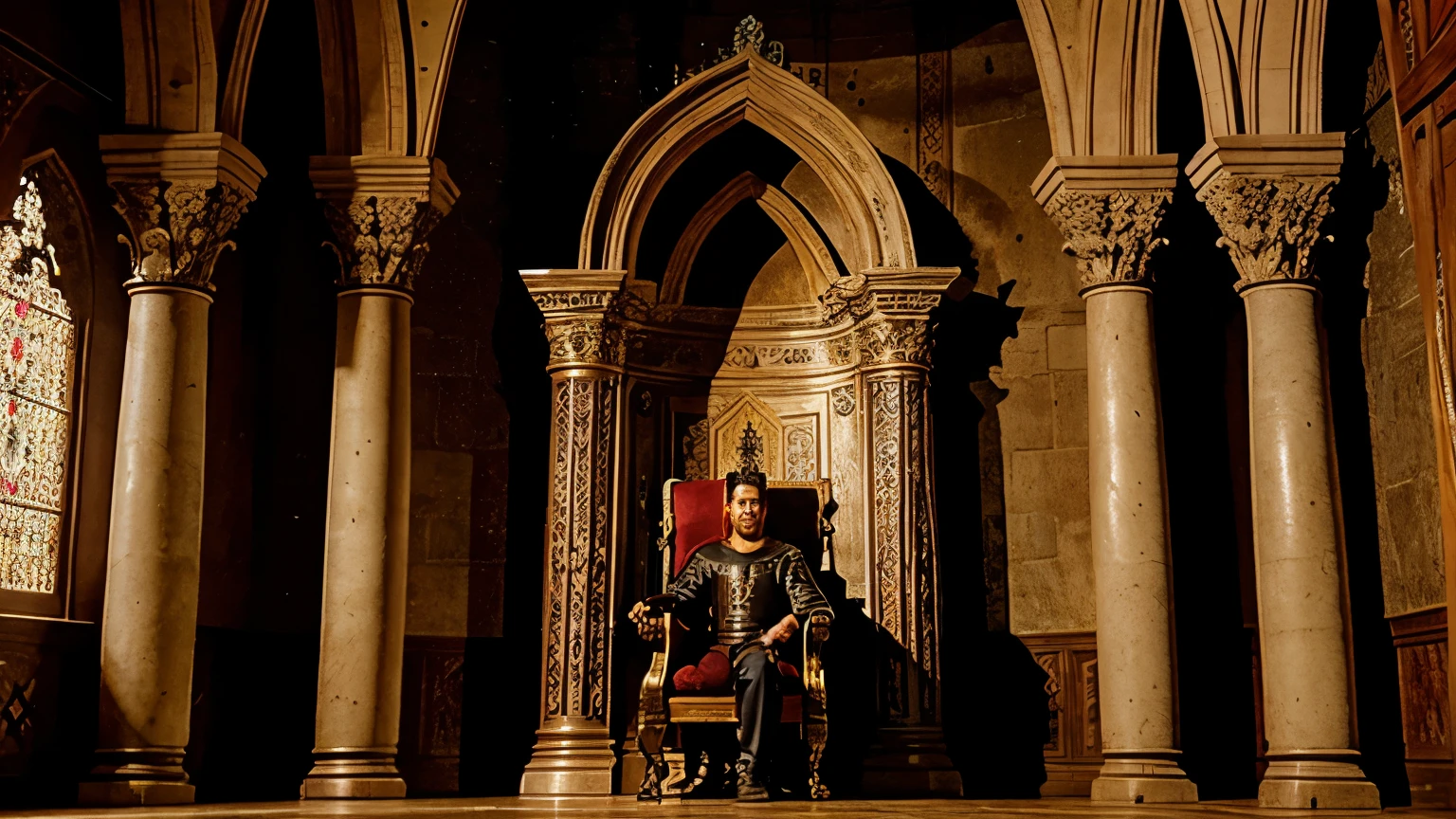 Medieval throne room, where the king sits on his throne.