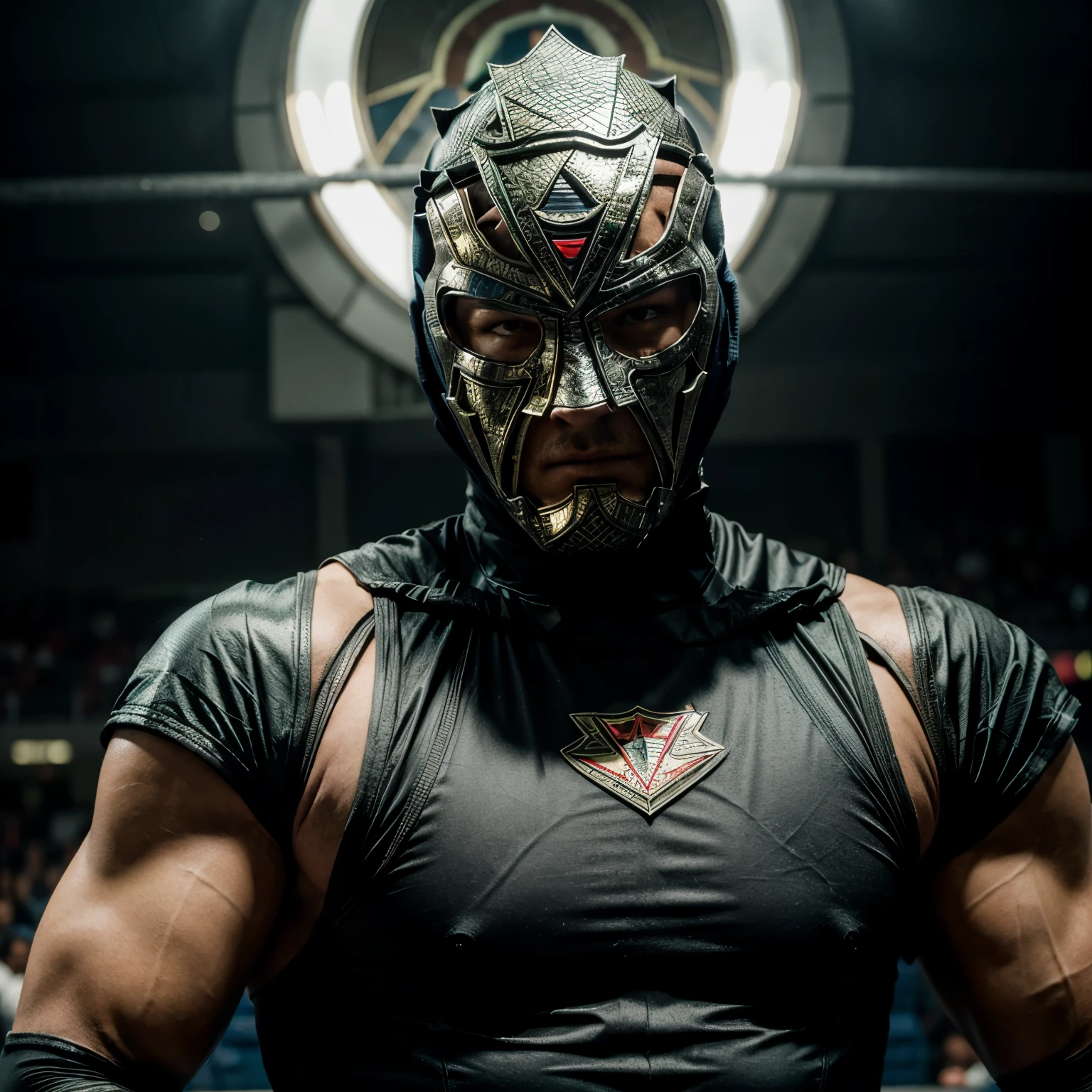Masked wrestler picks his nose