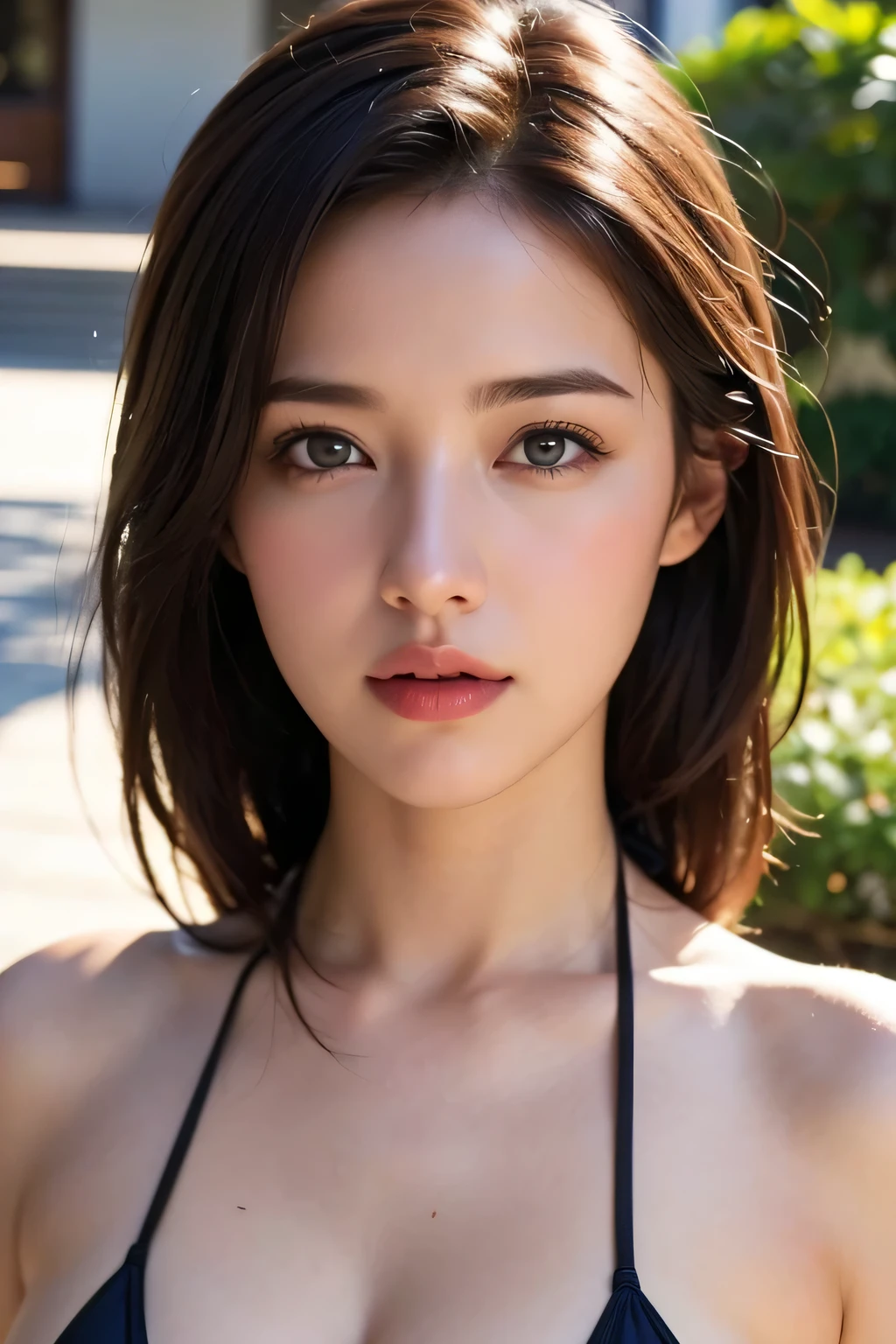 full_body,1girl, facial mix of phoebe cates, large breast, deep cleavage, no bra, (8k, RAW photo, best quality, masterpiece:1.2),(realistic, photo-realistic:1.37),illustration,an extremely delicate and beautiful,perfect female body,extremely detailed,photography,8k,Amazing,finely detailed,beautiful detailed eyes,best quality,ultra high res,((extremely detailed face)),(photo-realistic:1.37),(SUMMER_BIKINI:1.5),