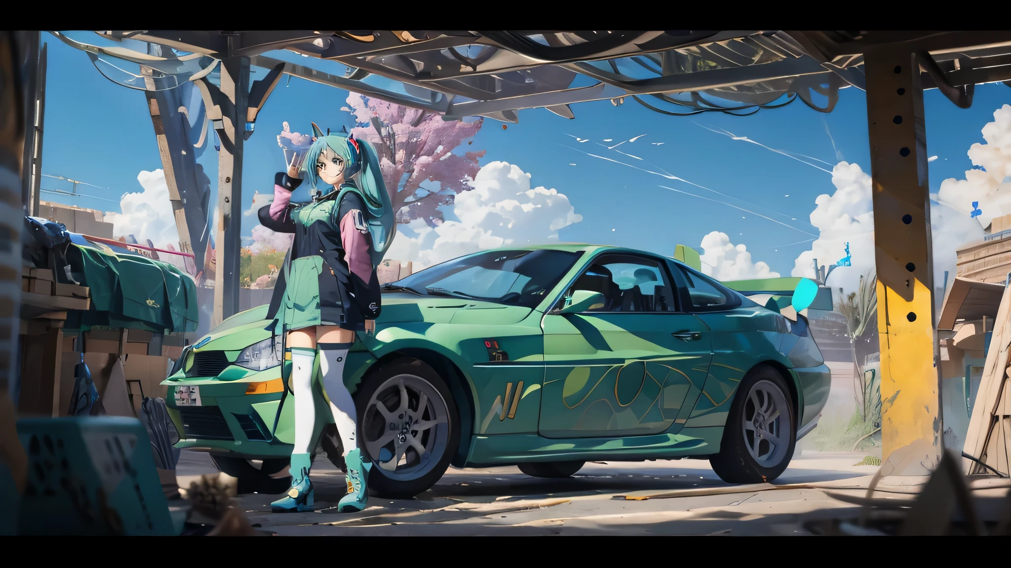 1 chica, Hatsune Miku, con uniforme de piloto macross, obra de arte, muy detallado, cara detallada, obra maestra, High Definition,