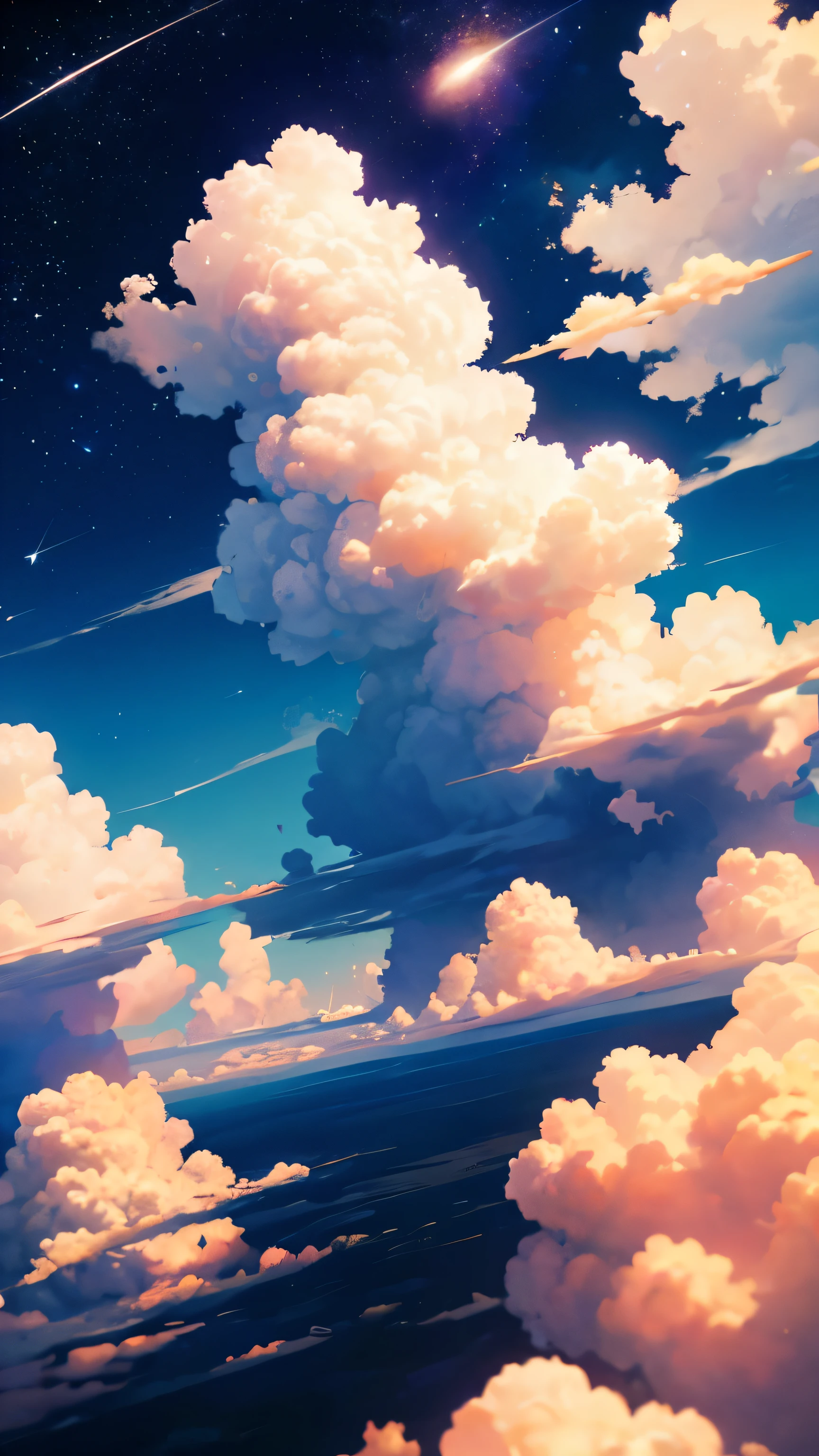 a view, universe, stars, 8k, HD , Wallpaper, afternoon, beautiful clouds, heaven look, moon