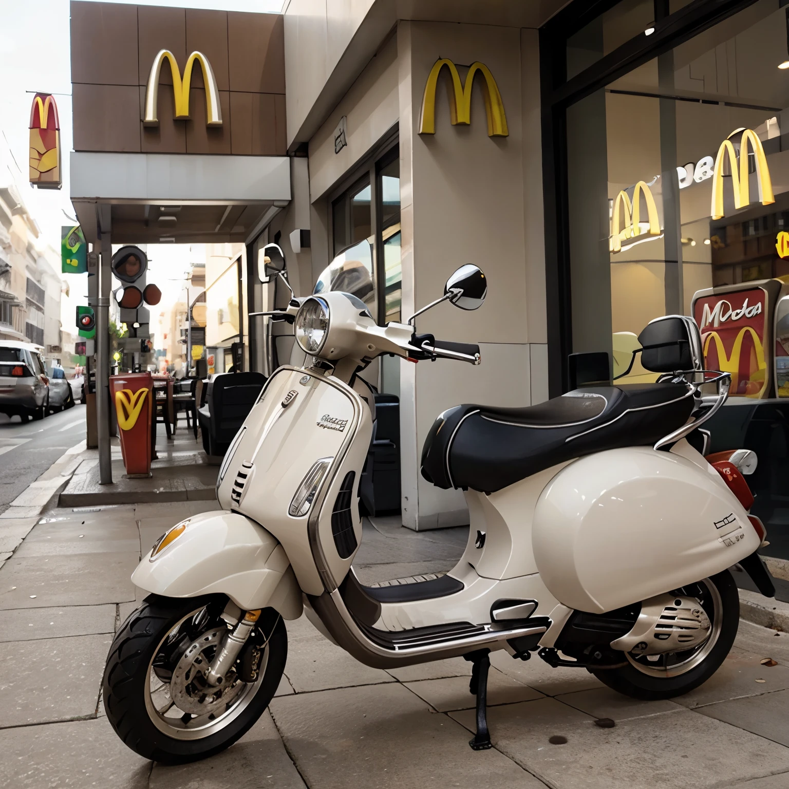 Vespa with my McDonald's coffee