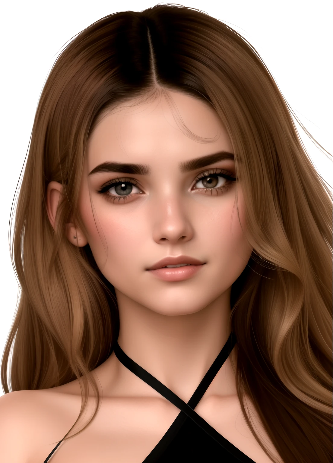 um close de uma mulher com cabelos longos e uma blusa preta, rosto detalhado realista, rosto realista detalhado, highly rosto realista detalhado, rosto realmente detalhado, com rosto muito detalhado, adolescente hiperrealista, rosto detalhado e realista, rosto realista e detalhado, avatar da segunda vida, rosto extremamente realista, rosto ultra realista, Rosto lindo realista, pele brilhante