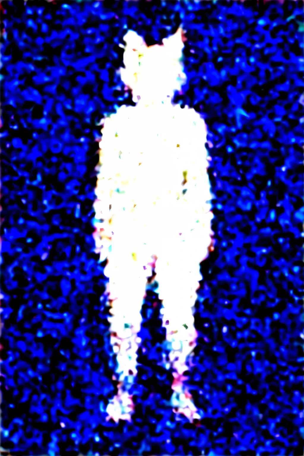 A male green alien playing soccer. On a galaxy
