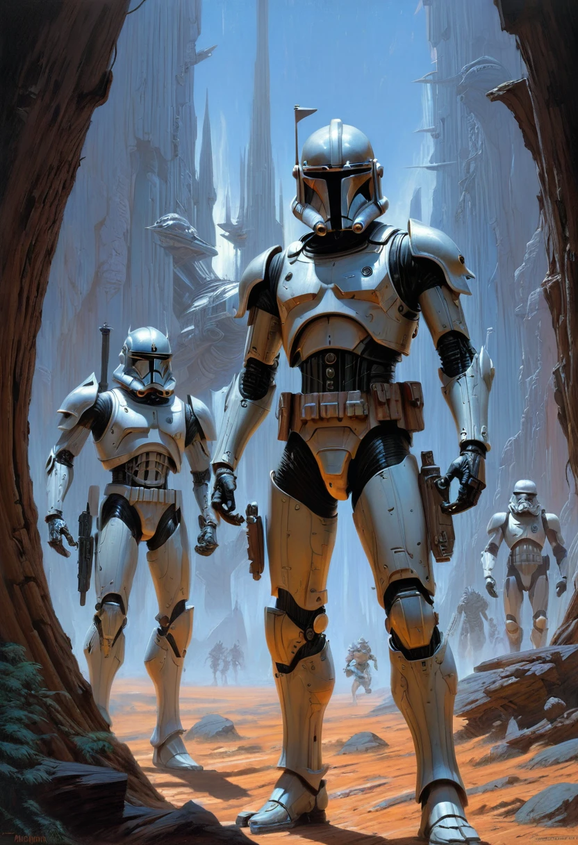 Final Showdown, fantasy art, by Ralph McQuarrie, (best quality, masterpiece, Representative work, official art, Professional, Ultra intricate detailed, high detail:1.3)