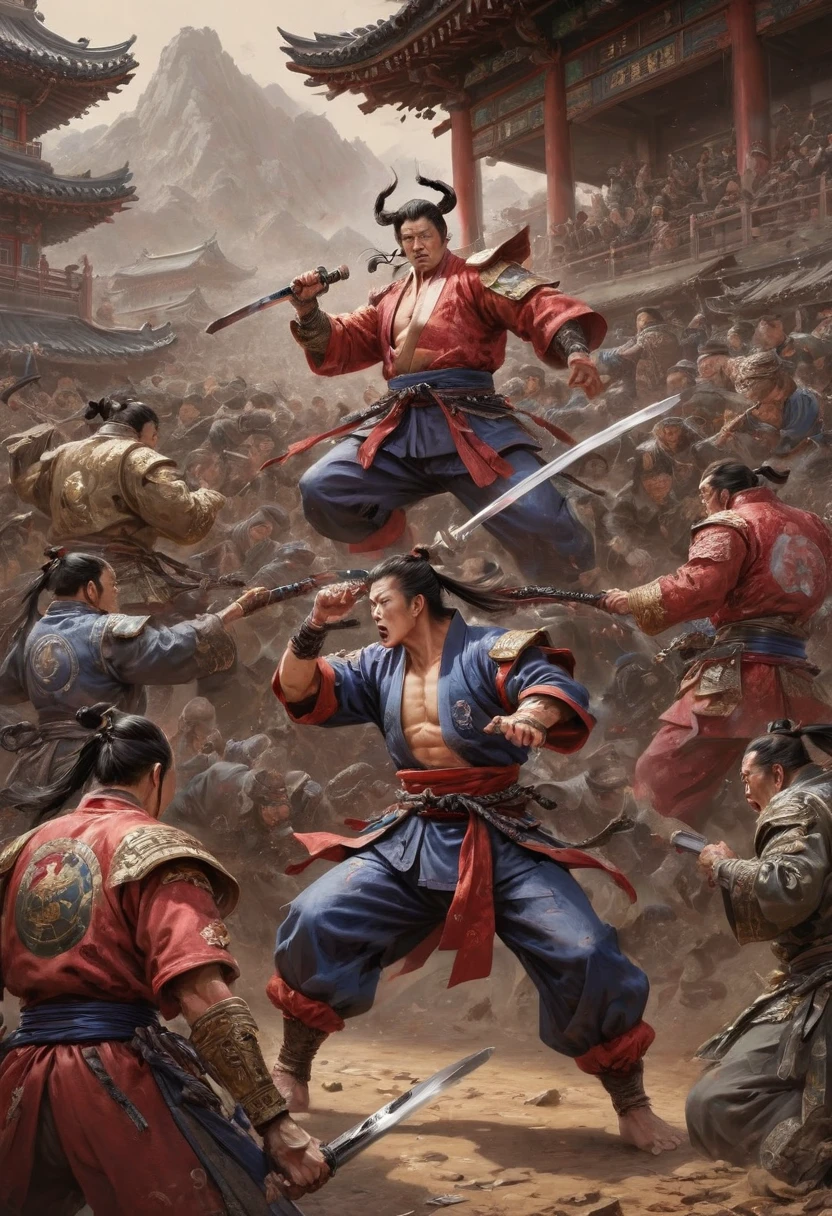 Final Showdown by Kim Hong-do, best quality, masterpiece, Representative work, official art, Professional, Ultra intricate detailed