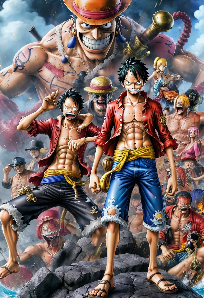 Final Showdown, movie "ONE PIECE", (best quality, masterpiece, Representative work, official art, Professional, Ultra intricate detailed, high detail:1.3)