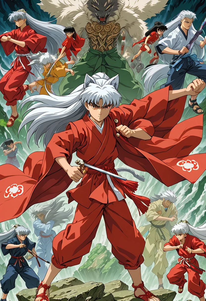 Final Showdown, movie "Inuyasha", (best quality, masterpiece, Representative work, official art, Professional, Ultra intricate detailed, high detail:1.3)