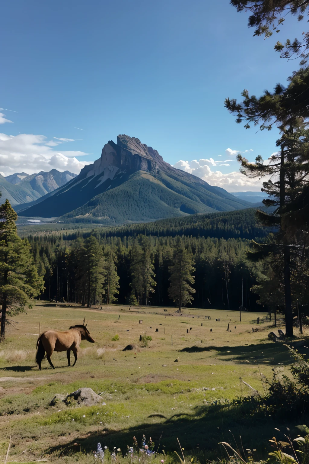 linda paisagem montanhosa com florestas 