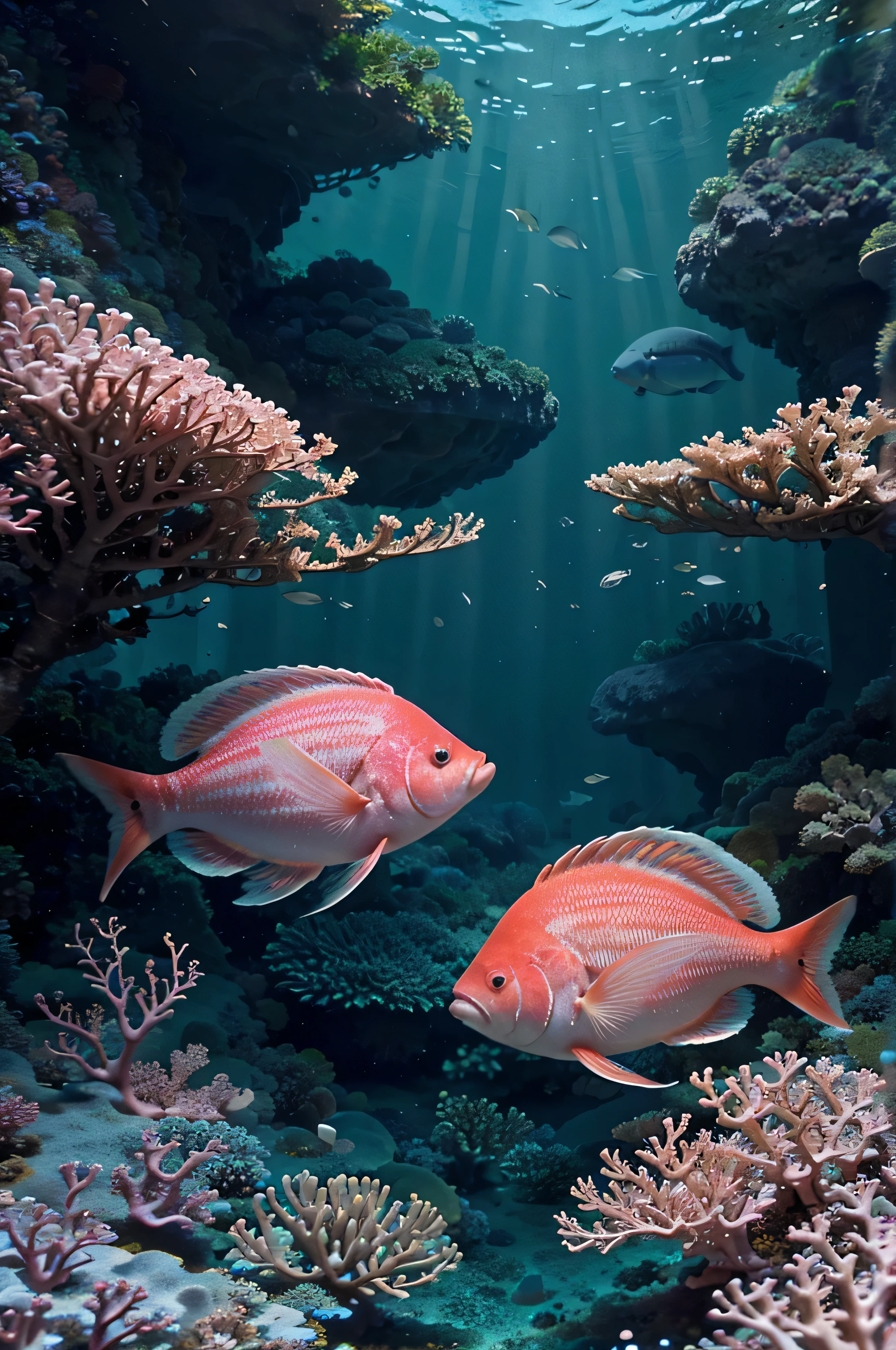 (Mensaje 1)
pescado blanco en un mar de corales rosados y hojas verdes, submarino, colores vibrantes, escamas de pescado detalladas, formaciones de coral realistas, soft lighting, submarino paradise, vibraciones tropicales, Ambiente tranquilo y sereno, ethereal beauty, Agua clara como el cristal, serene aquatic life, mesmerizing submarino landscape, especies de peces tropicales, formas intrincadas de coral, ecosistema marino vivo y vibrante, impresionante biodiversidad marina, balanced and harmonious composition, rica textura y profundidad, realistic and high resolution rendering.