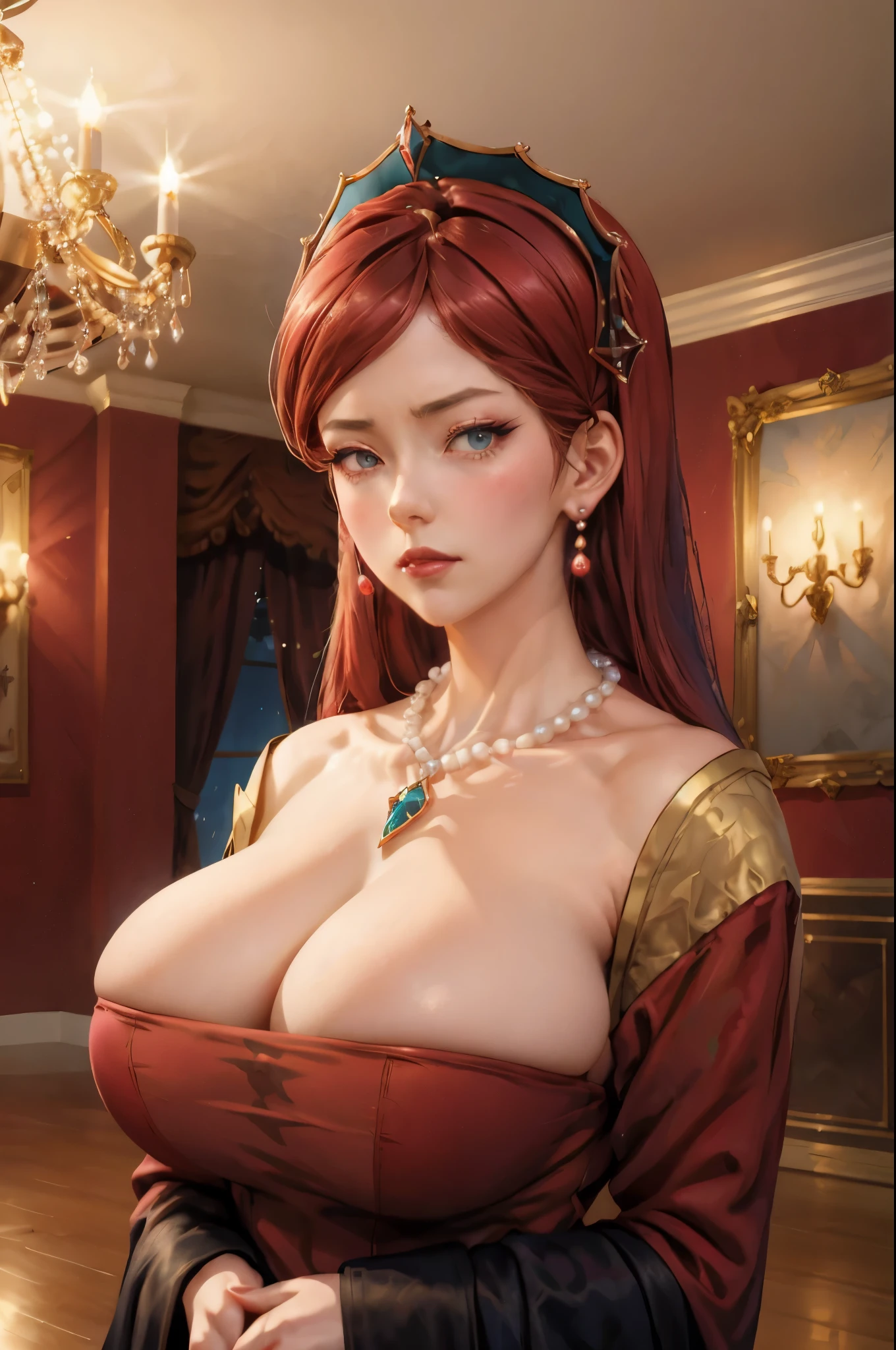 a close up of a woman in a dress with a necklace on, royal elegant pose, cushart krenz key art feminine, seductive anime girl, beautiful alluring anime woman, extremely detailed artgerm, 8k high quality detailed art, detailed digital anime art, oppai, cyarine, a beautiful fantasy empress, ((a beautiful fantasy empress))