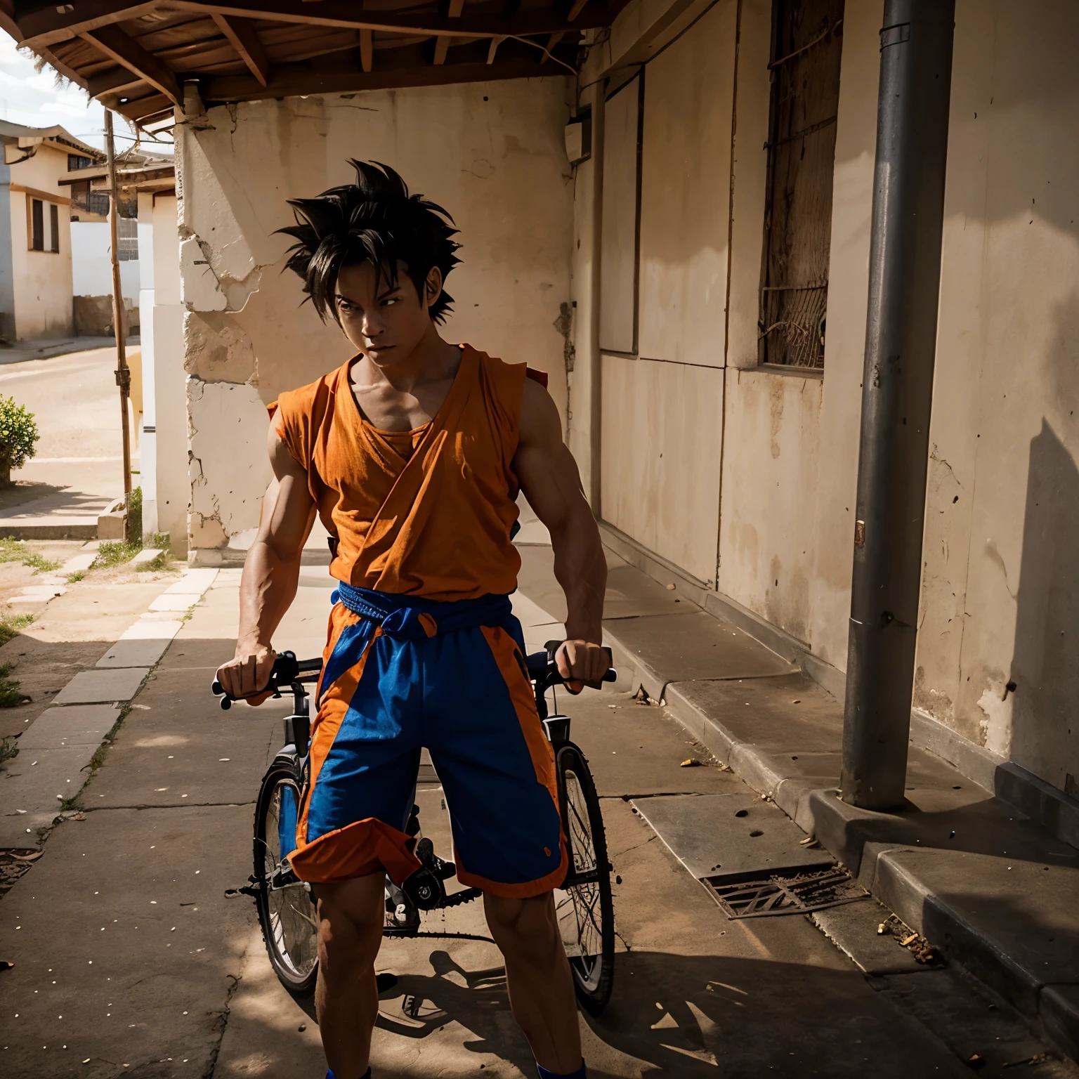 Goku en bicicleta