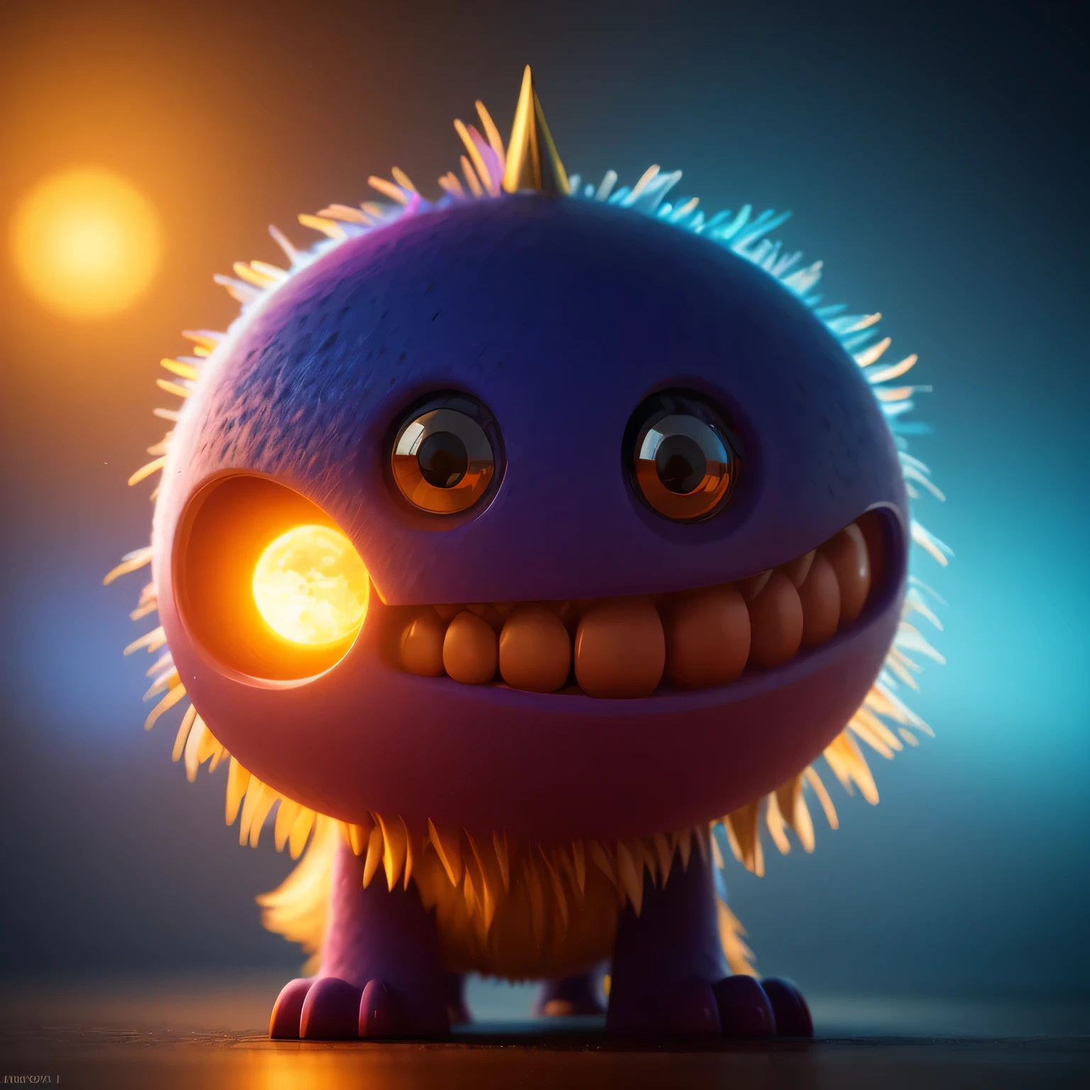 Generate a high-quality 3D image of cute monsters using advanced rendering and modeling techniques. Use the following software for creation: 3DS Max, SketchUp, SolidWorks, AutoCAD, Blender, Vectary, MeshMixer, and Unreal Engine 5. Apply photon mapping, radiosity, and physical rendering techniques with automatic white balance for realistic lighting. Create a cinematic lighting setup with a slightly intensified twilight effect. Ensure the final image has a soft focus effect, but remains ultra-detailed and realistic. The artwork should not be based on a specific photograph. Evoke a sense of technology and high-quality craftsmanship, reminiscent of a masterpiece of illustration and CG art. Include elements of unity, wallpaper, and official art in the composition. Present fine details, extreme delicacy, and beauty, with sharp focus and a high level of detail. Render the woman's hair with detailed fringes. Render the final image with a black background and a plain background. Do not include any watermark or text overlays in the generated image.