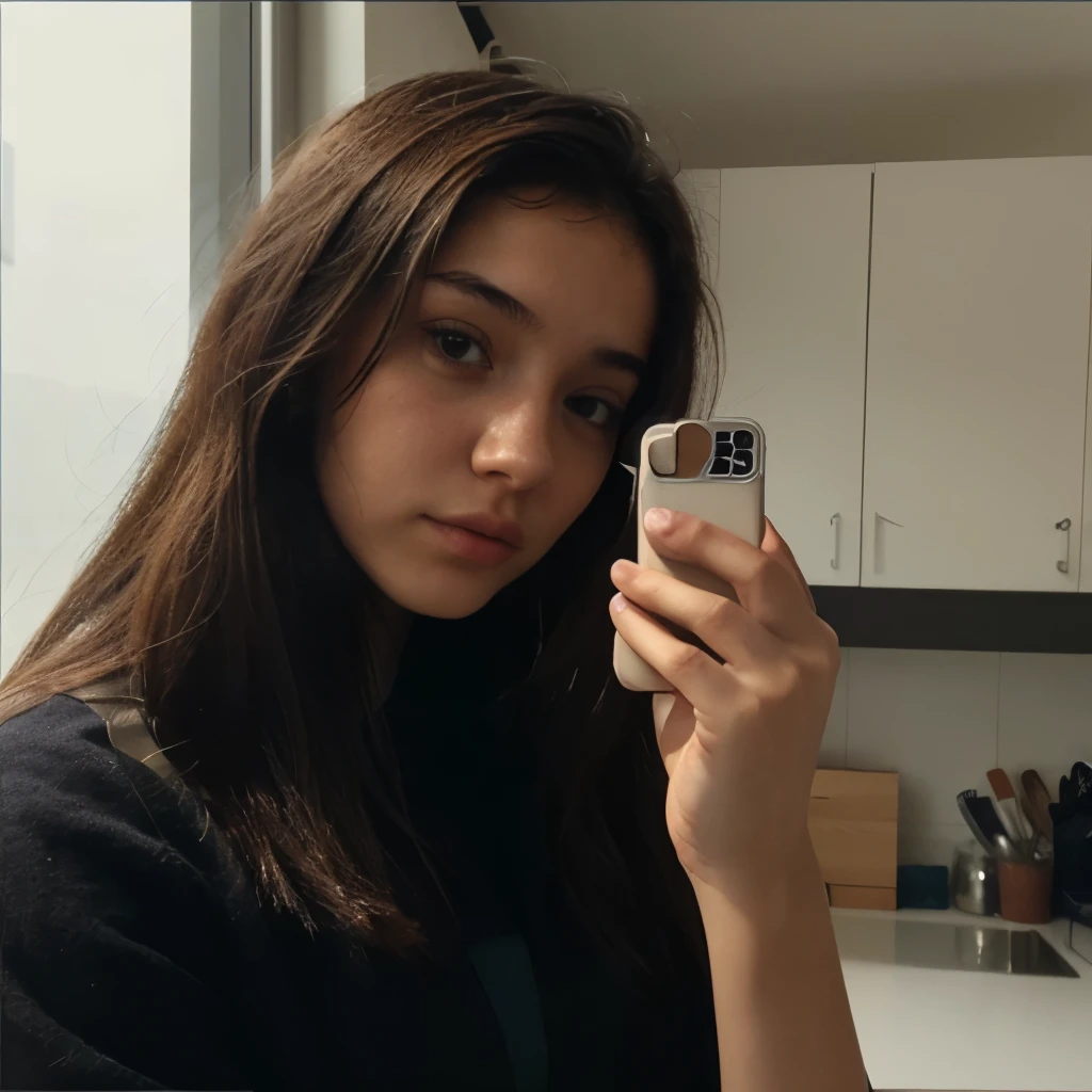 Photographie de types story Instagram selfie, of a 17 year old young woman not showing her head