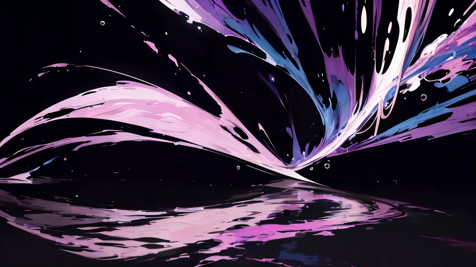 ((Masterpiece)), (Anime:1.3), ((best quality)), (abstract art:1.5), (High Definition), (pale purple), wide shot, (Big soap bubbles), ((erotic atmosphere)), (simple dark background:1.6), landscape, (Beautiful),
