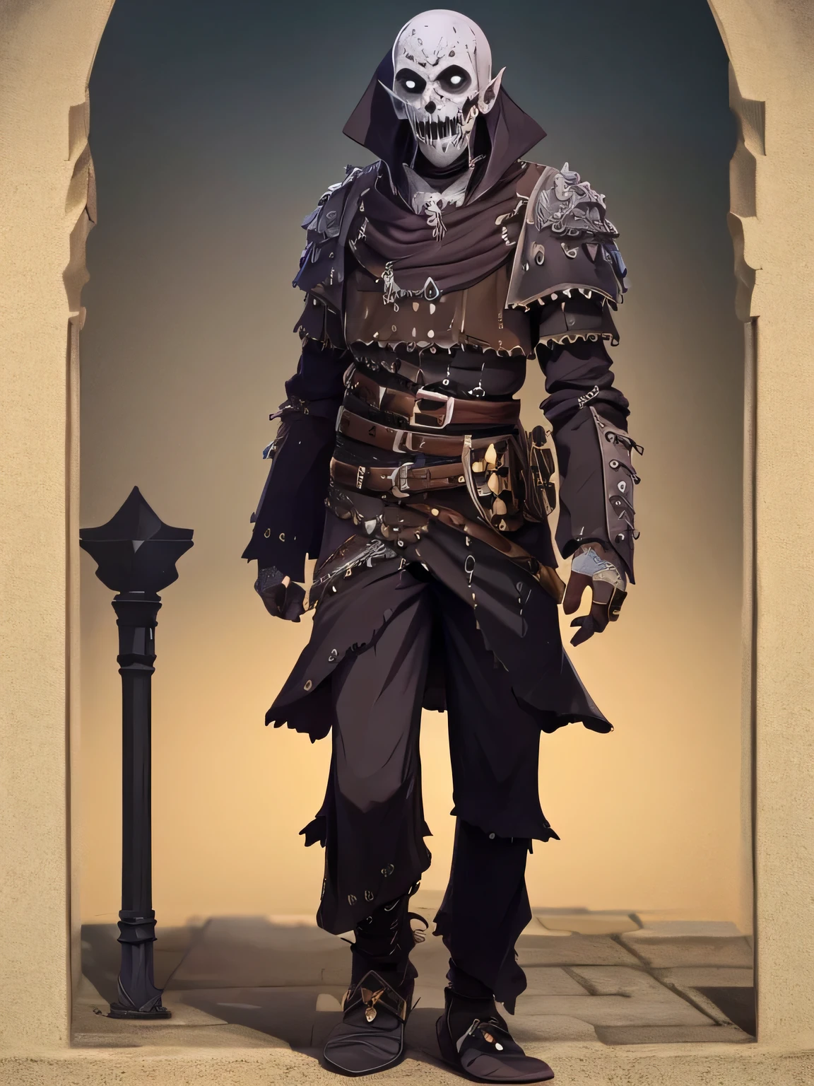 An undead commoner in a fantasy village