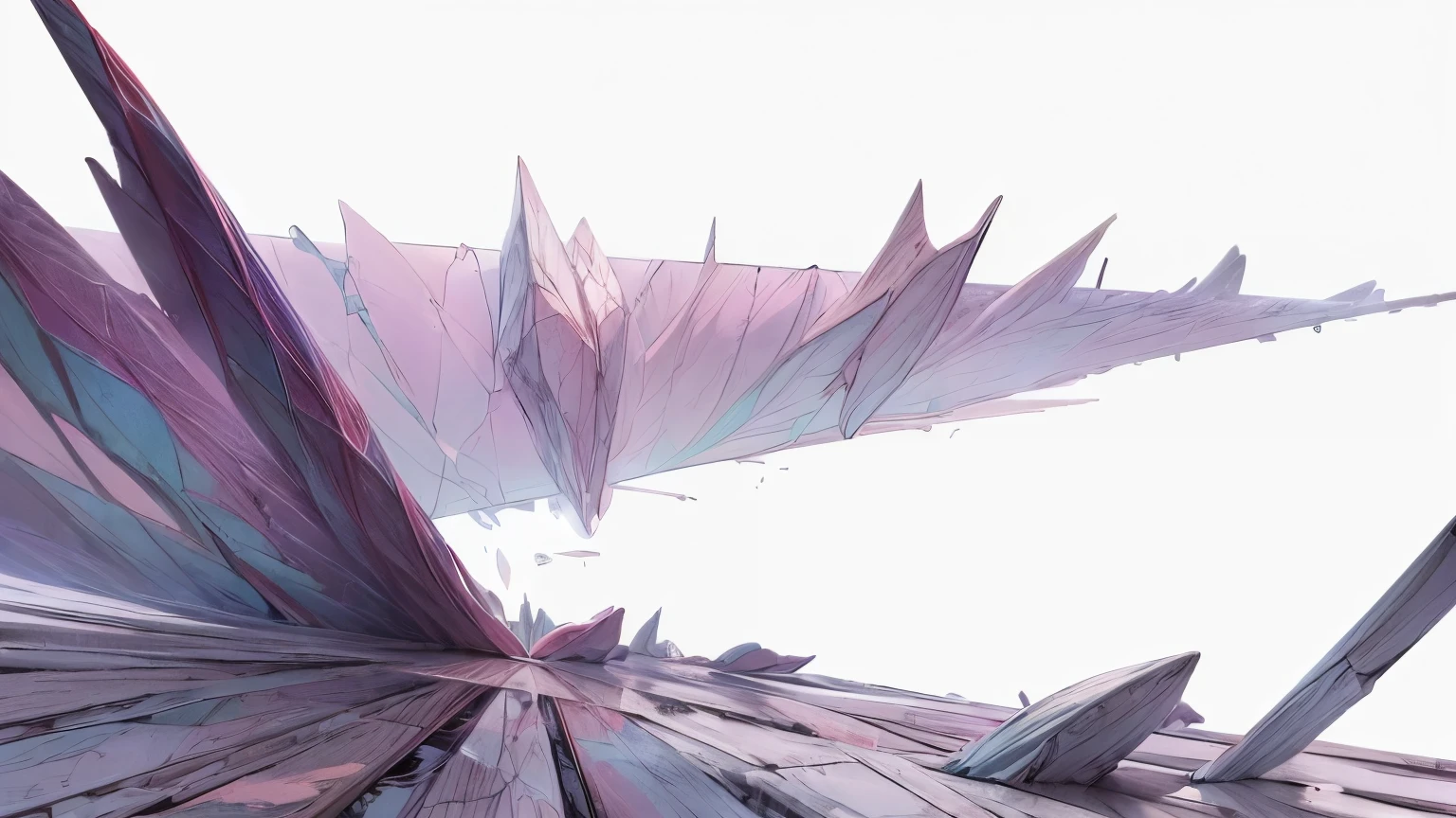 ((Masterpiece)), (Anime:1.3), ((best quality)), (abstract art:1.5), (High Definition), (pale purple), wide shot, ((broken windowpane)), (simple white background:1.6), landscape, (Beautiful),