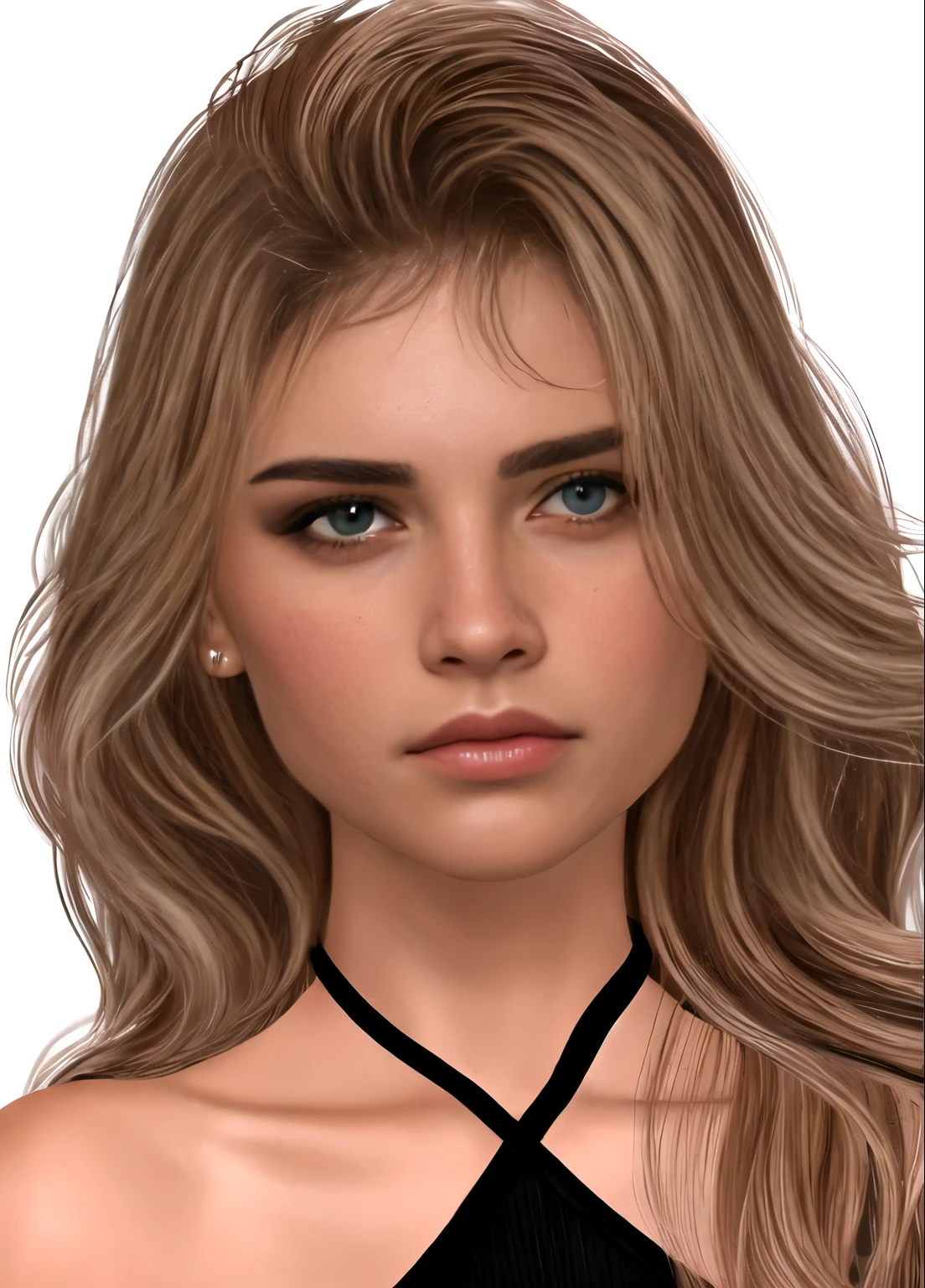 um close de uma mulher com cabelos longos e um colar, detailed Realista face, Realista rosto detalhado, highly detailed Realista face, avatar da segunda vida, pele brilhante, real rosto detalhado, detailed and Realista face, Realista and rosto detalhado, with very highly rosto detalhado, Realista beautiful face, Realista | rosto detalhado, retrato estilizado h 640, single Realista face