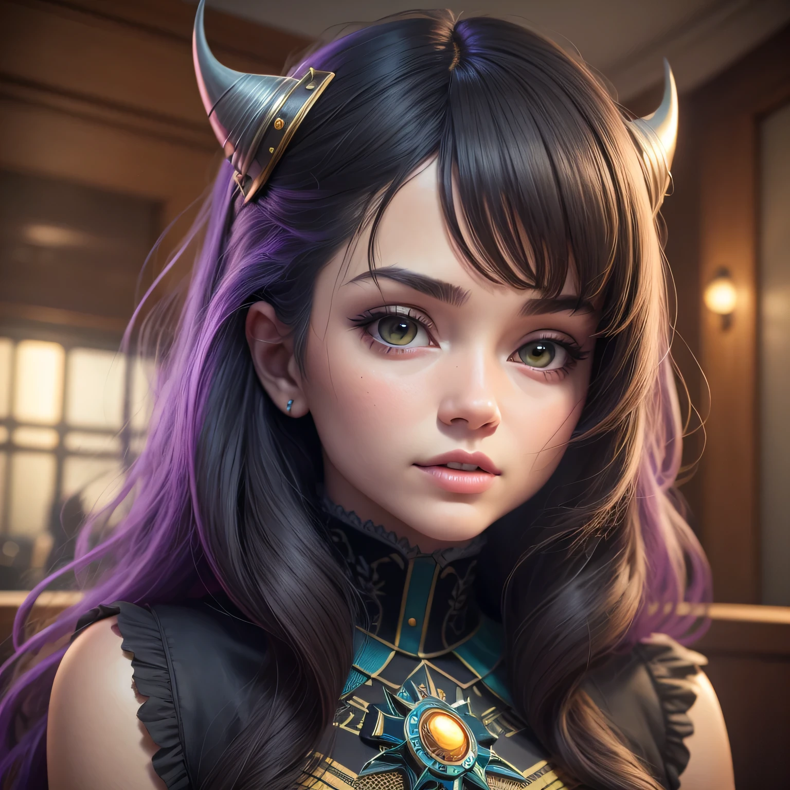 Generate a high-quality 3D image of cute monsters using advanced rendering and modeling techniques. Use the following software for creation: 3DS Max, SketchUp, SolidWorks, AutoCAD, Blender, Vectary, MeshMixer, and Unreal Engine 5. Apply photon mapping, radiosity, and physical rendering techniques with automatic white balance for realistic lighting. Create a cinematic lighting setup with a slightly intensified twilight effect. Ensure the final image has a soft focus effect, but remains ultra-detailed and realistic. The artwork should not be based on a specific photograph. Evoke a sense of technology and high-quality craftsmanship, reminiscent of a masterpiece of illustration and CG art. Include elements of unity, wallpaper, and official art in the composition. Present fine details, extreme delicacy, and beauty, with sharp focus and a high level of detail. Render the woman's hair with detailed fringes. Render the final image with a black background and a plain background. Do not include any watermark or text overlays in the generated image.