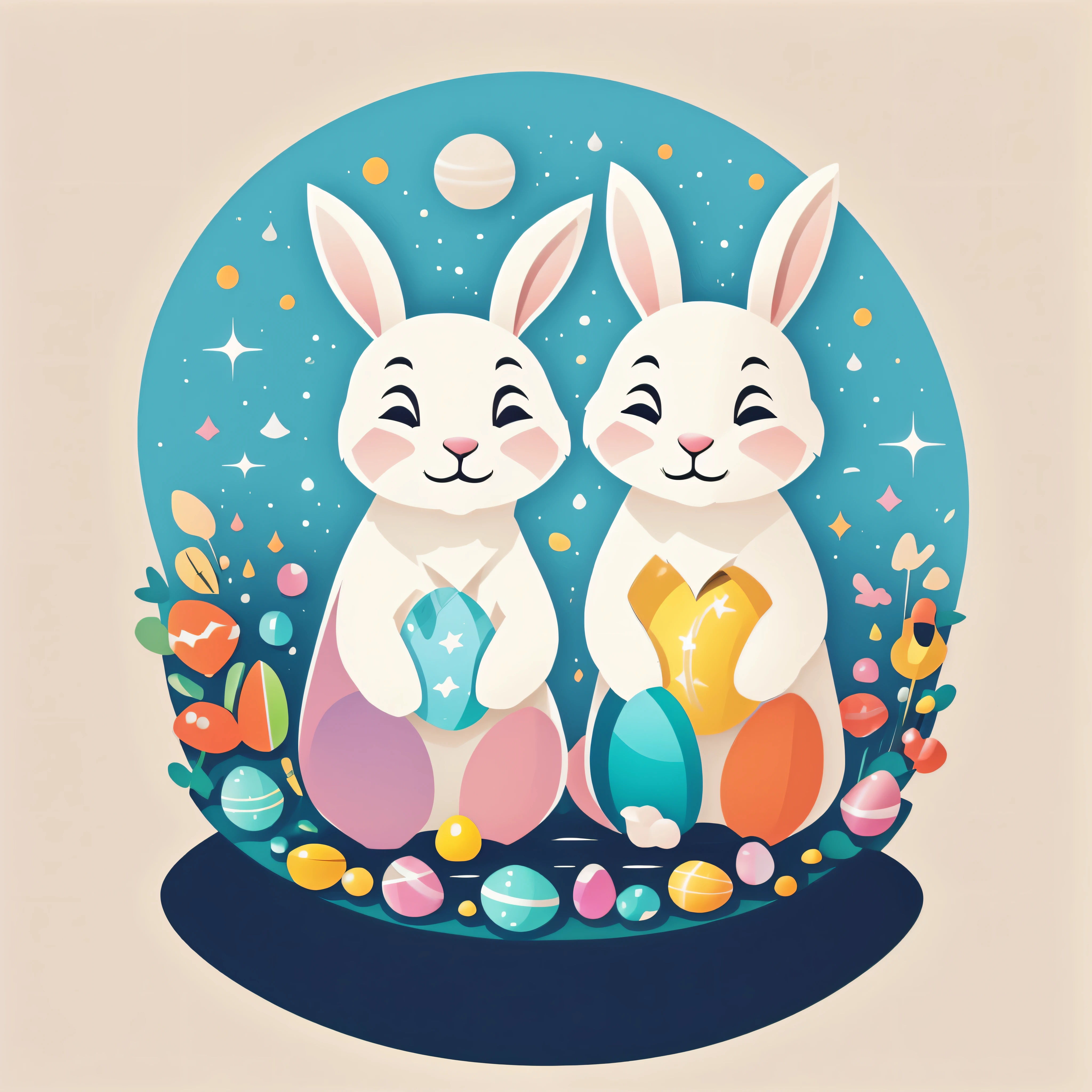 Easter Flag, ovos, Easter, coelho_coelhinho, holding Easter ovos, rabble_personagem