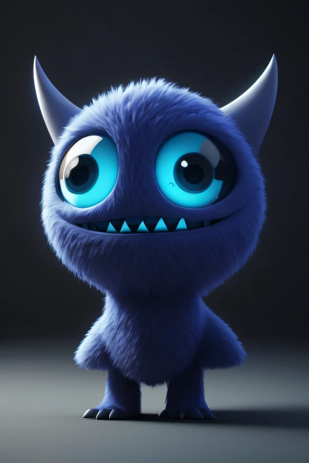 Generate a high-quality 3D image of cute monsters using advanced rendering and modeling techniques. Use the following software for creation: 3DS Max, SketchUp, SolidWorks, AutoCAD, Blender, Vectary, MeshMixer, and Unreal Engine 5. Apply photon mapping, radiosity, and physical rendering techniques with automatic white balance for realistic lighting. Create a cinematic lighting setup with a slightly intensified twilight effect. Ensure the final image has a soft focus effect, but remains ultra-detailed and realistic. The artwork should not be based on a specific photograph. Evoke a sense of technology and high-quality craftsmanship, reminiscent of a masterpiece of illustration and CG art. Include elements of unity, wallpaper, and official art in the composition. Present fine details, extreme delicacy, and beauty, with sharp focus and a high level of detail. Render the woman's hair with detailed fringes. Render the final image with a black background and a plain background. Do not include any watermark or text overlays in the generated image.