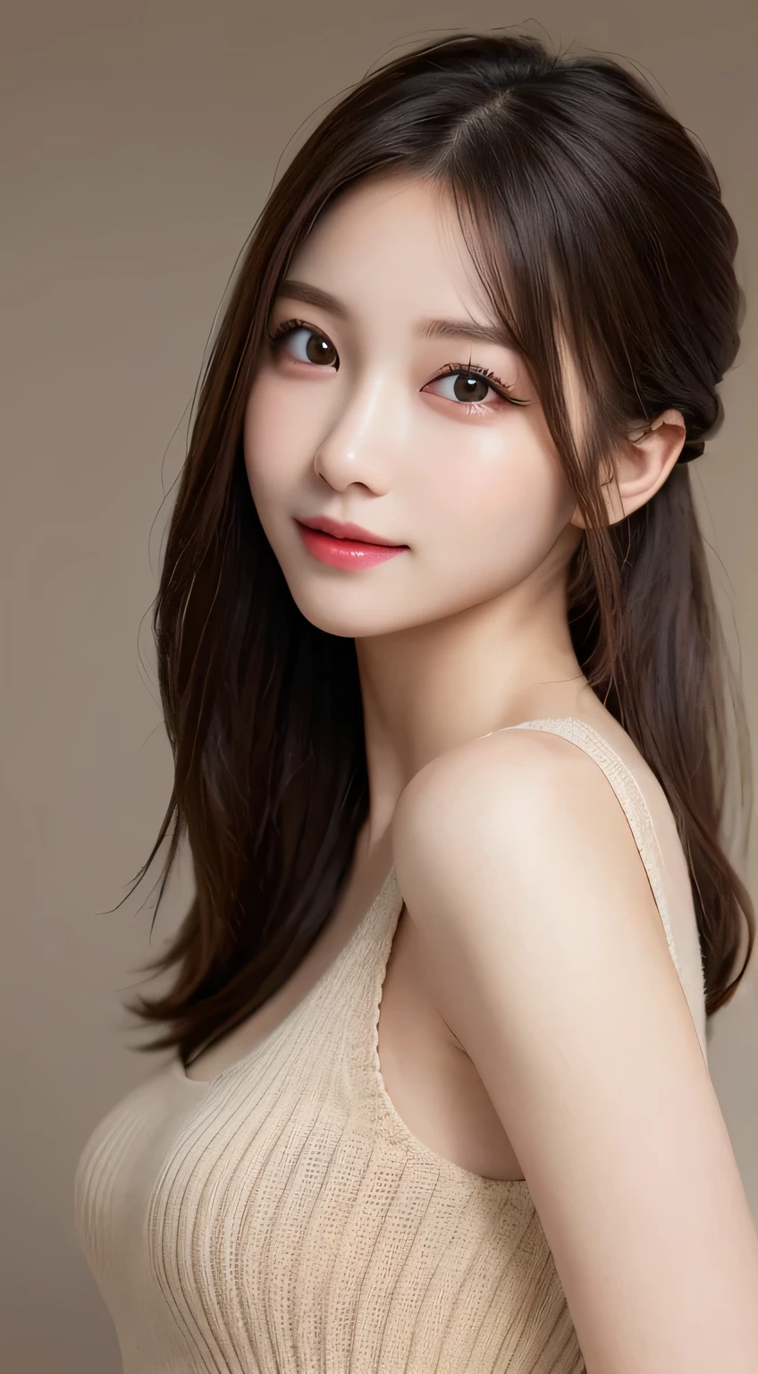 table top, highest quality, shape, Super detailed, finely, High resolution, 8k wallpaper, 完璧なダイナミックな構shape, beautiful and detailed eyes, straight hair, small breasts, natural color lip, random sexy pose,smile,20 year old girl、midnight、beautiful and detailed face、perfect and beautiful face,Big eyes、RAW photo、Expressing feminine poses with your whole body、beautiful and detailed eyes、small face、beautiful duplex、slim face and style,luxury brand knits、beautiful golden ratio face,twin ponytail hair,bright look,Photographed focusing on beautiful legs,
