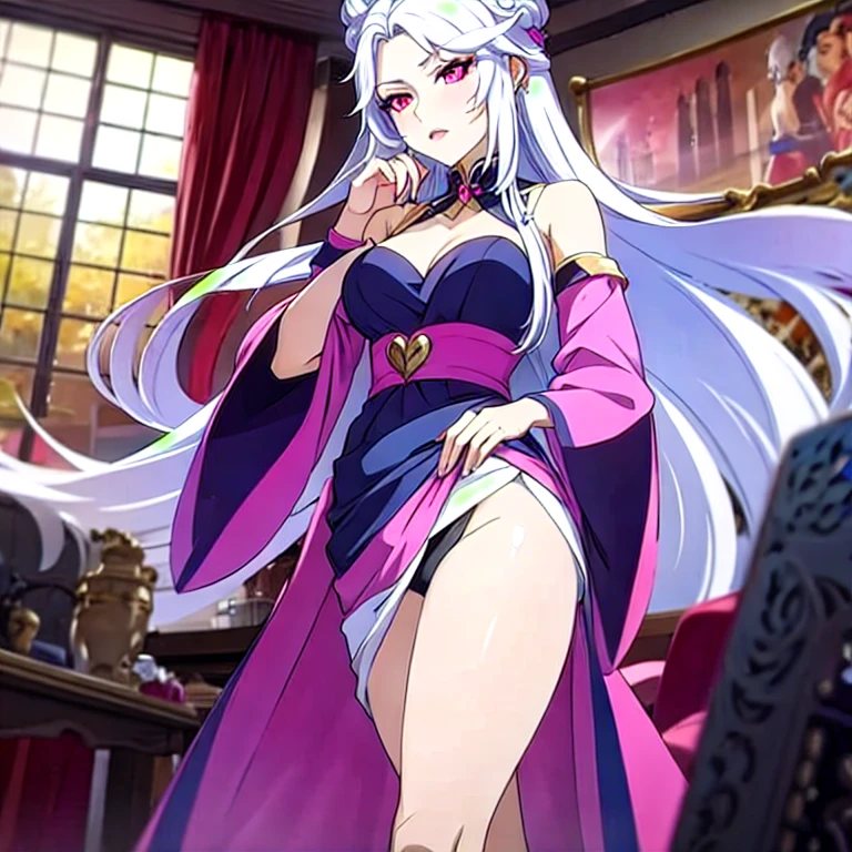 (masterpiece, best quality:1.2), 1girl, solo,long white hair,pink eyes