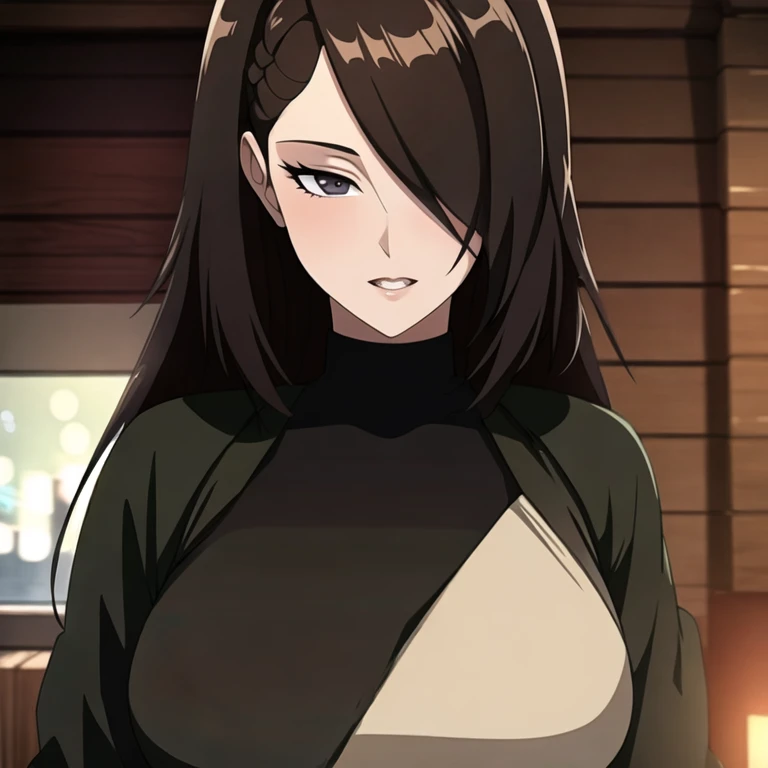 (Masterpiece, best quality:1.4), bokeh effect, volumetric lighting, A high resolution, extremely detailed illustration 8k, 1 woman, solo, very detailed face, detailed eyes black hair, black eyes, beautiful woman, perfect woman,