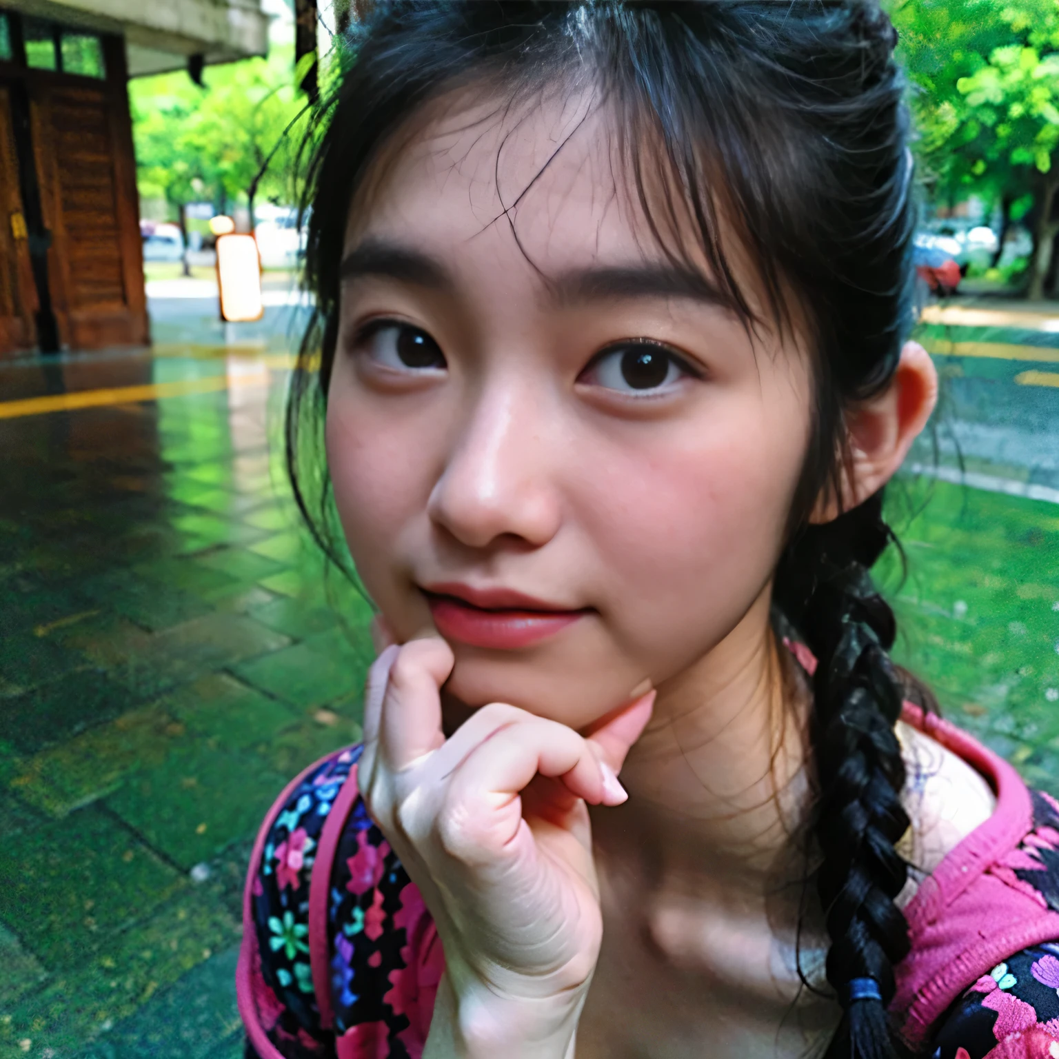 (In 4K、RAW photo、highest quality、High resolution:1.1)、(genuine、photogenuine:1.2)、Japanese、identical twin sisters、alone、focus of the eye、blue eyes:1.3)、(fineness of skin:1.3)、parted lips、long eyelashes、(I'm going to kiss you:1.5)、Breasts F/1.2、