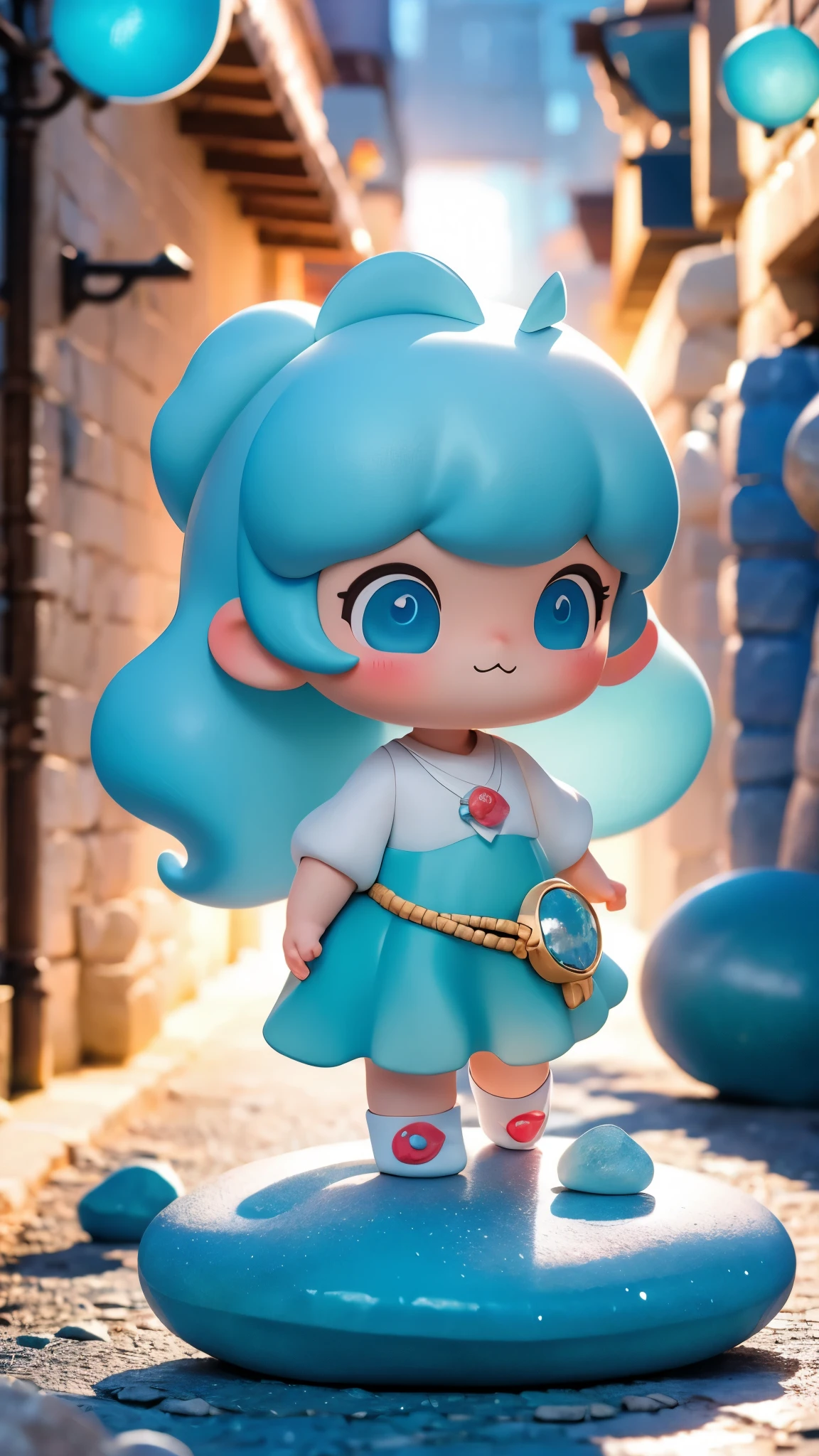 Photoreal、Todo el cuerpo、chica chibi、Reflejando la imagen del mar en la ropa.、Accesorios para conchas marinas、sonrisa、lindos zapatos、bolsa de ballena,( background alley walls big stones :1.4), (dedos detailed), More detailed 8K.motor irreal:1.4,UHD,La mejor calidad:1.4, fotorrealista:1.4, textura de la piel:1.4, obra maestra:1.8,obra-prima, mejor calidad,objeto Objeto], (detailed face features:1.3),(Las proporciones correctas),(Ojos hermosos azules:1.4 ),  (pose vaquero),( estilo kawaii :1.4) 