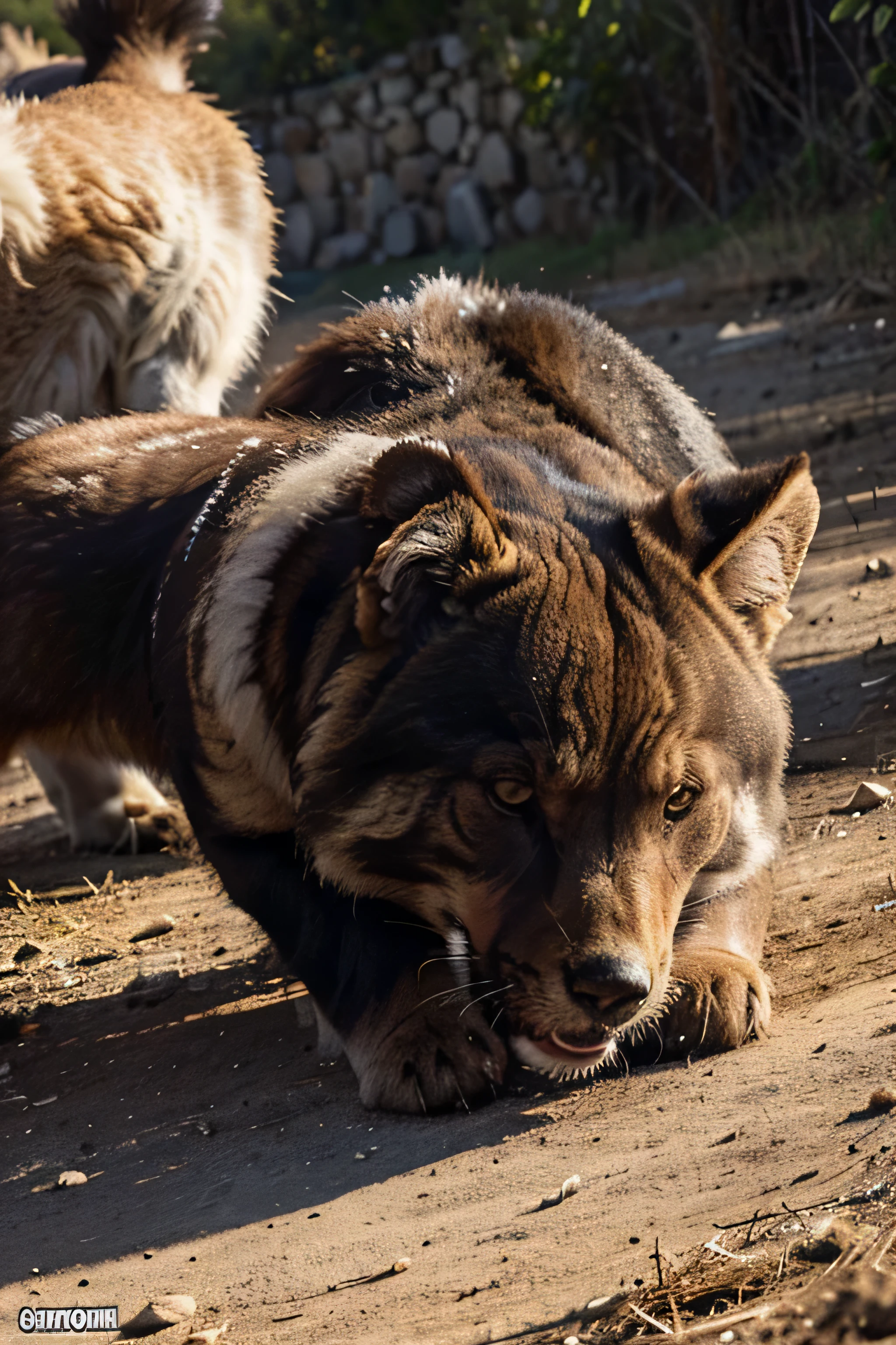 oso animal herido gritando apunto de atacar