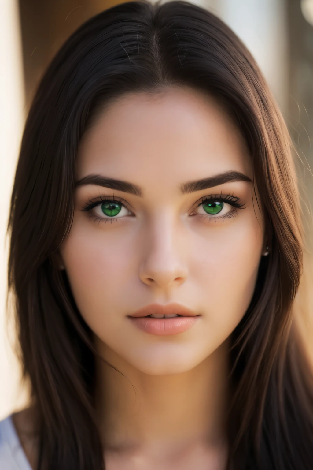 mulher de 19 anos. brasileira, olhos verdes. foto de rosto. muito gira e sensual