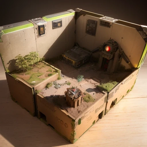 3598年Mars realistic model, (split ends, original photo, best quality, masterpiece:1.4),Steampunk Cyberpunk 6820 City,(CyberpunkMars light:1.3), Mars (related to land),(in a small nature box:1.3),Isometric, small nature, landscape on foundation,landscape,