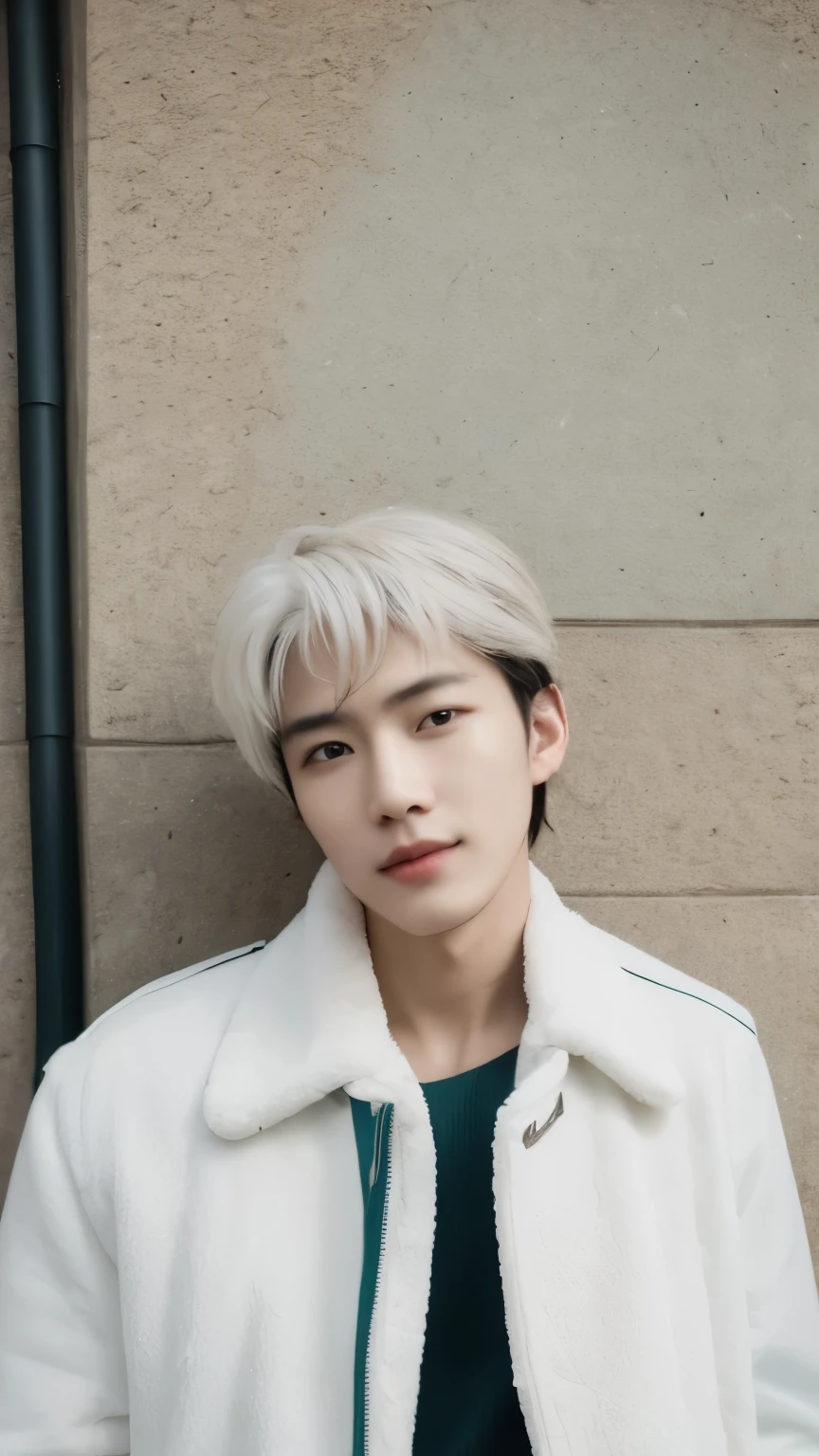 highest quality image quality、8K、real、1 male、beautiful face、perfect face、medium hair、korean idol、model、Street fashion、GUCCI、beautiful eyes、Reno、white skin、upward glance、inappropriate smile、Upper body