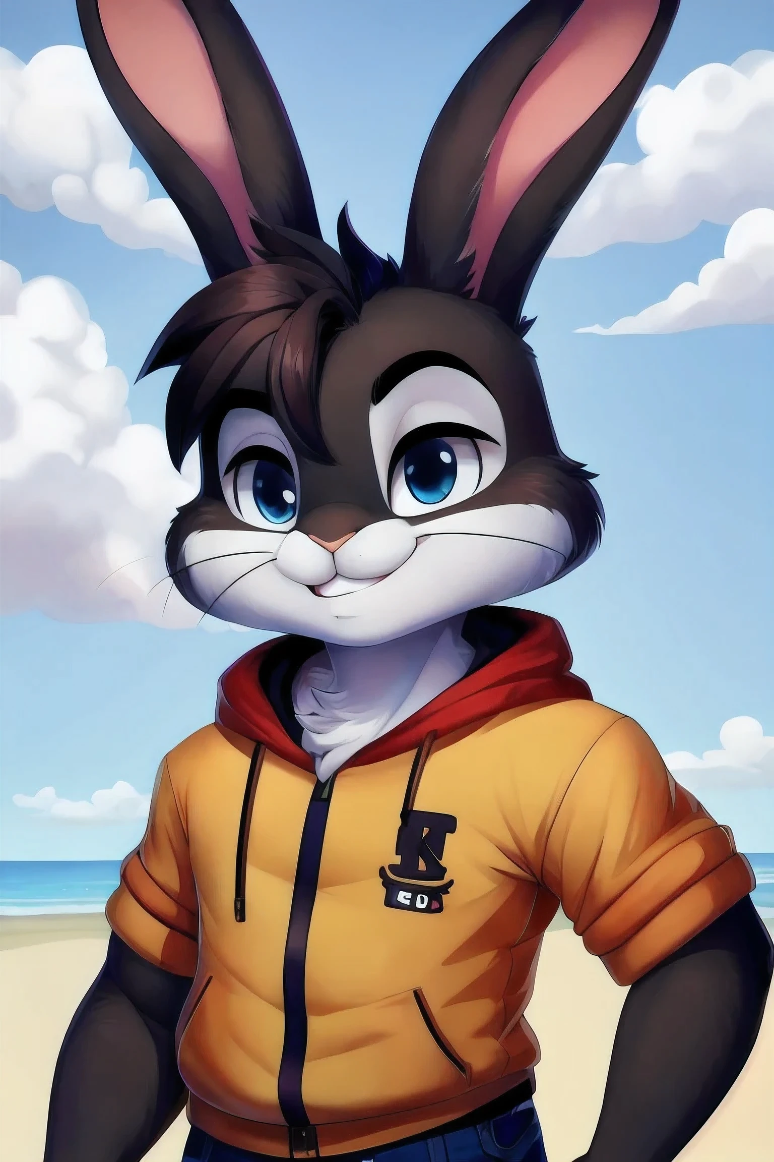 1 boy , Handsome rabbit