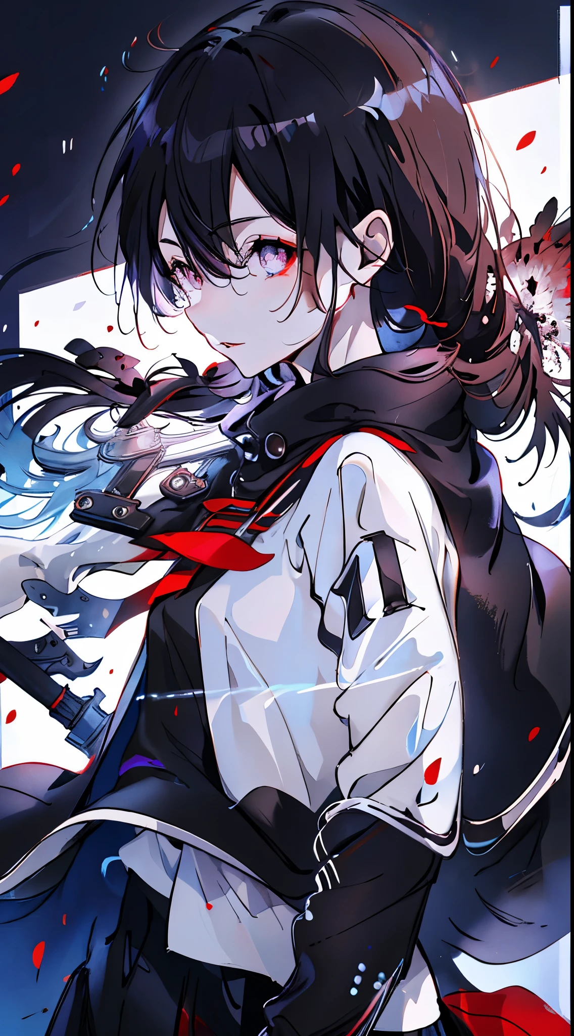 （（masterpiece：1.4，best quality））+，（Ultra-detailed）+，（super detailed eyes）+，（winged ears：1.5），
（cute girls），，（crimson pupils：1.15），dark black hair，long braids，Thick hair（Variza：1.2），Pale complexion，seductive smile，red rhombus crystal，red bird feathers，empty eyes，Blood-red lips
（She wore a conservative red and yellow bird feather coat，black pattern，：1.5），（Starry Sky Cloak：1.4）The sleeves are extra-long，Red bird feather headdress，fire burns hair，Baiyun，A sea of red leaves and vines，Dream bubbles，black nails，silver crown，red apple，Purple grapes，Red Lotus，Leather jacket，Black handguards，red leggings，Turned，Back to head
（bird feathers：1.1），
（Dawn light：1.2），
（Thick black and white：1.16），（depth of field：1.4），intricate details，Mixed colors，Detailed route，Excellent,Super details,The content is very detailed,(high contrast:1.11),Wind,Amazing cleavage,beautiful eyes,messy hair,(best illuminate，extremely delicate and beautiful), ((lighting)), (View from the side:1.3)，8k,masterpiece，best quality，Movie stills，1 plump girl，floating in the sky，interweaving clouds，Cloud，（Close-up cleavage：1.1），bright，Cheerful，interesting，soft light，（Bauhaus，shape，line engineering，Abstract：1.1）official art， Unity 8k桌布， Super detailed， Beautiful and beautiful， masterpiece， best quality， （Dynamic angle：1.4），浪漫 depth of field 异调_dance，PerfectNwsjMajic，（masterpiece，top quality，best quality，official art，Beauty and Aesthetics：1.2），The content is very detailed，colorful，highest detail，Female Kirito