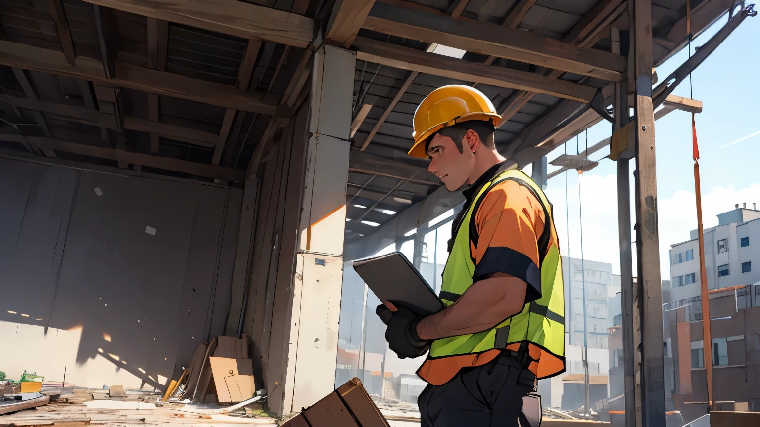 A construction worker working on a construction site
