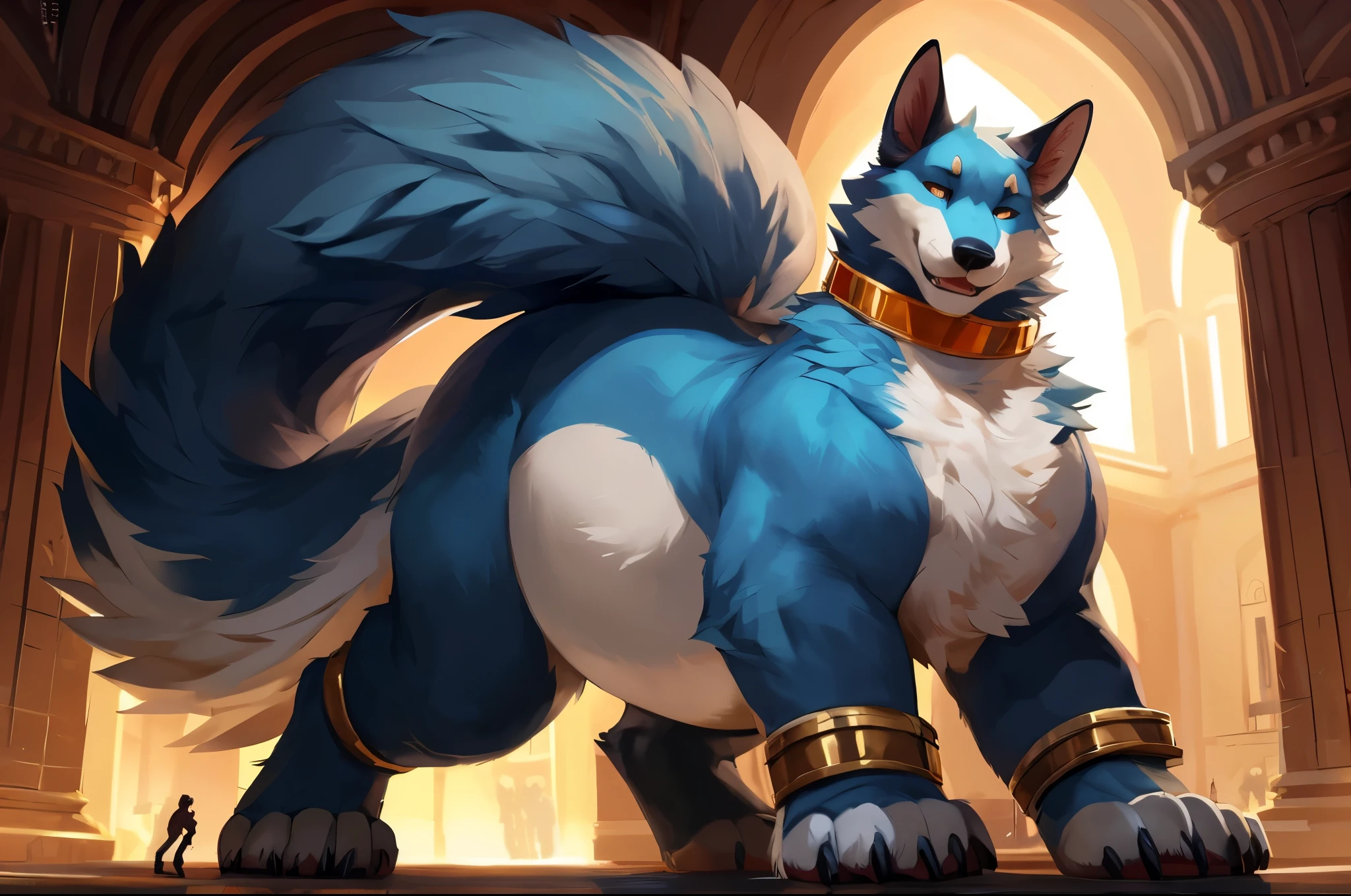 4k ultra quality, 4k full face view,(ultra high detailed body),enomorous foxtaur, detailed body,ultra detailed face,by mystikfox61, by glitter trap boy,feral paws, by bebebebebe,by morethreedee, by seibear,(choker),(thick thigh),(chubby thigh),thicc thigh,thick legs,chubby legs,thicc legs,massive butt,enomorous thigh,massive thigh,massive legs,thick lower legs,wide legs,(detailed thigh),(wide thigh),fluffy belly,furry belly,sharp nails,((sfw)),(ultra detailed face),detailed eyes,big tail,fluffy tail,(detailed tail),enomorous tail,bigger tail,huge tail,volumetric light,taur,bigger taur body,big lower belly,big paws,(thick paws),fluffy paws,furry paws,enomorous paws,animal focus,(legendary beast),(bigger lower body),strong lower body,(long legs),front view,golden bracelet,(macro),(giga),master works, super fine, 4k resolution, high quality, movie lighting, high picture detail,beast creature,illusory engine, Masterpiece,best perspective