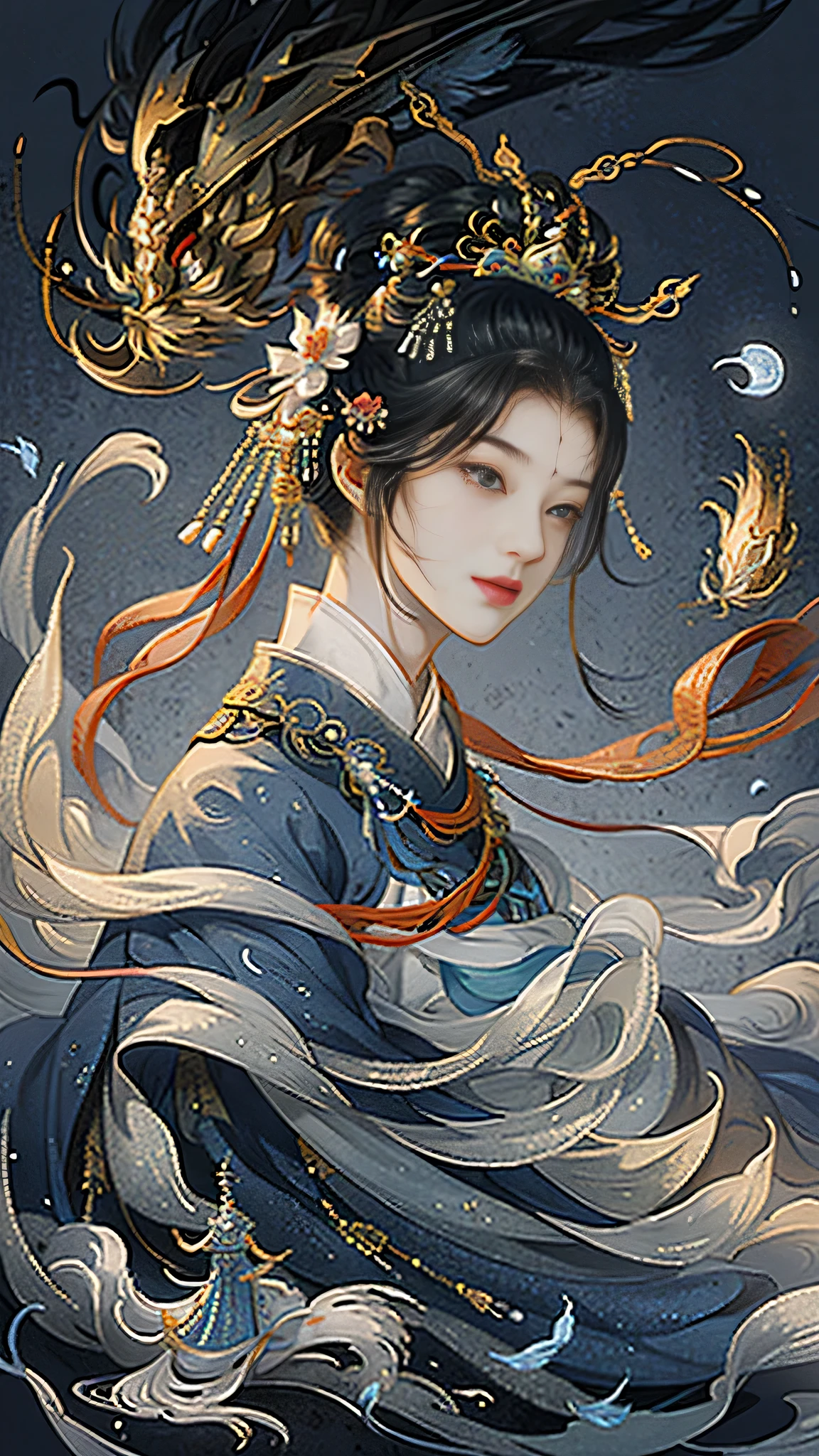 a girl， Ancient Chinese costumes， Sunlight， clear face， delicate face，clean background，OK,hairpin,Realistic style， masterpiece， Super details， epic work， Ultra high quality， high quality， The content is very detailed， official art， Unity8k壁纸， Super details， 32k -- v 6