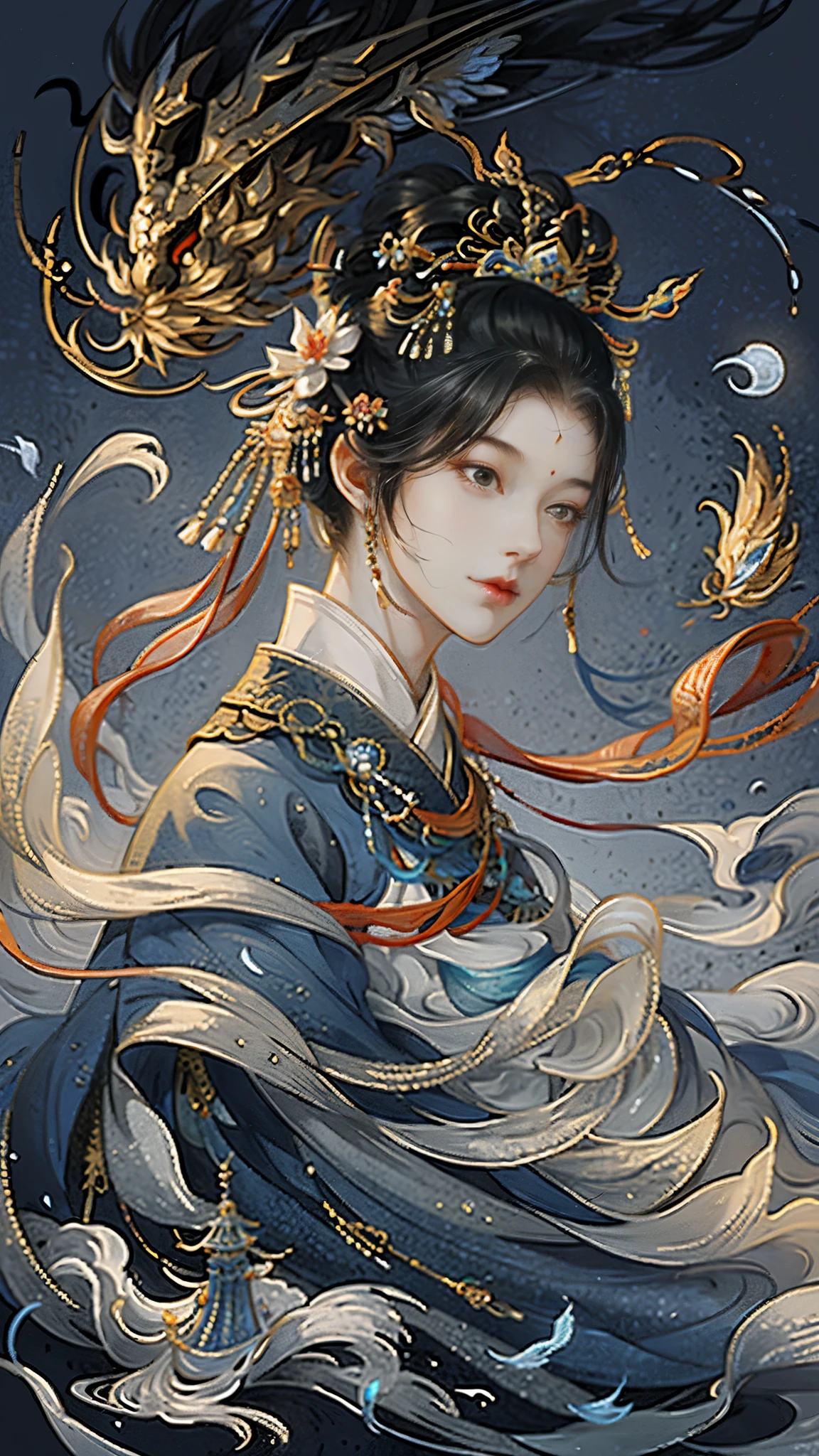 a girl, ancient chinese clothing, Sunlight, clear face, delicate face,clean background,bun,hairpin,Realistic style, masterpiece, Super details, epic work, Ultra high quality, high quality, The content is very detailed, official art, Unity8k壁纸, Super details, 32k -- v 6