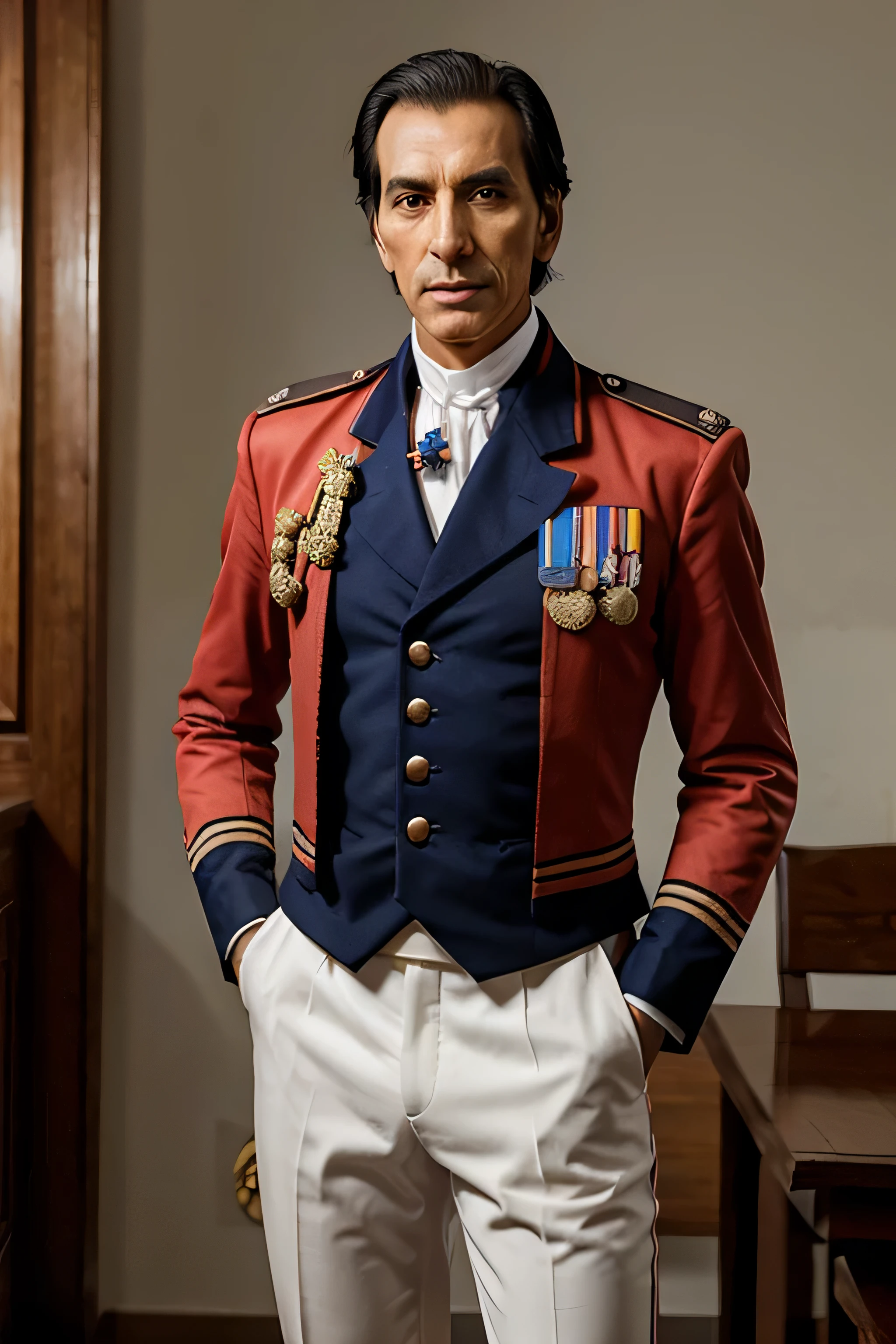 foto simon bolivar con uniforme