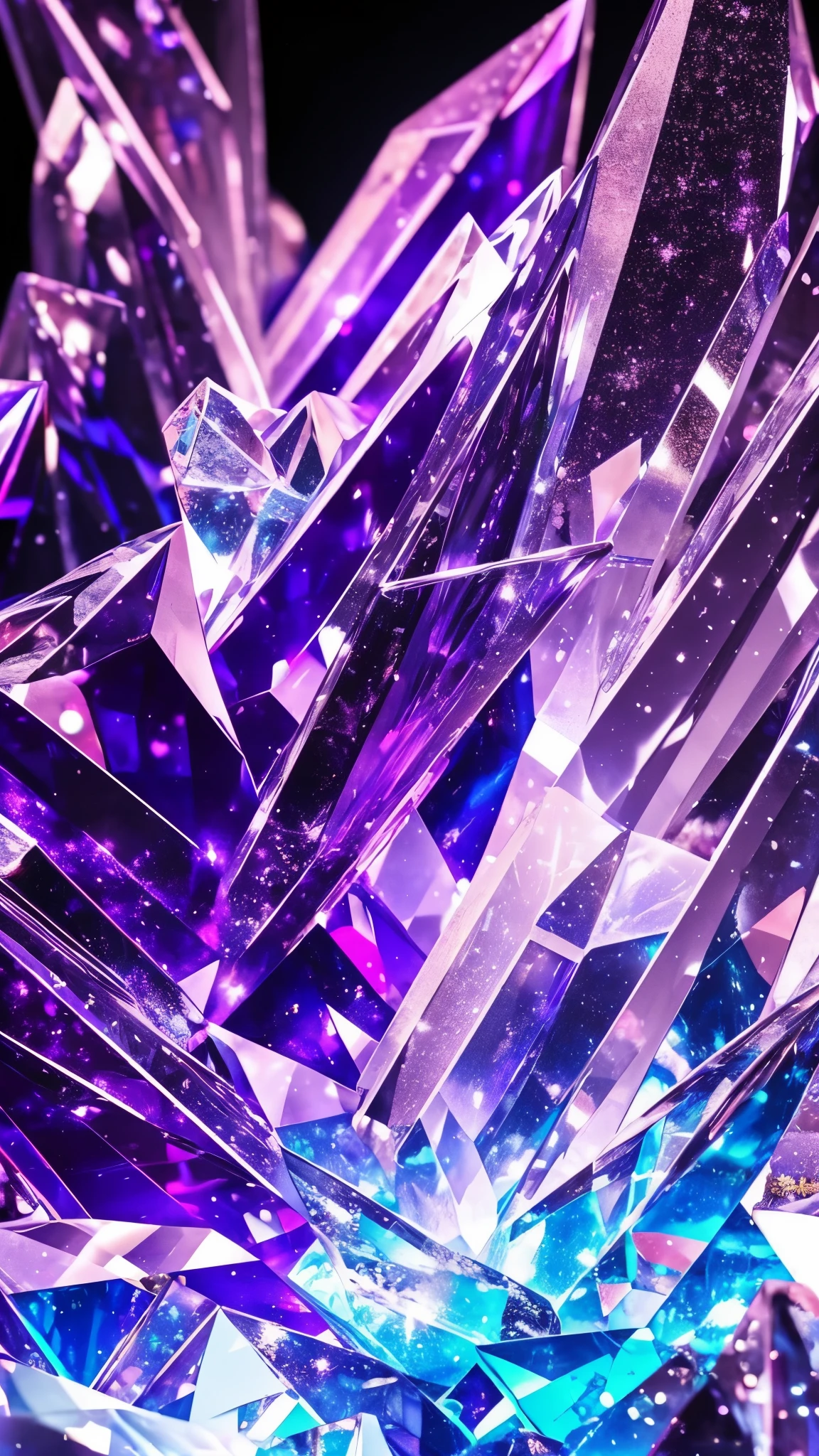 a close up of a crystal with a purple light in the background, a macro photograph by Anna Haifisch, trending on pexels, crystal cubism, glowing crystals, beautiful crystals, colorful crystals, crystals, crystalized, magical crystals, crystals enlight the scene, crystal material, glowing crystal on a rock, dimly glowing crystals, made of crystals