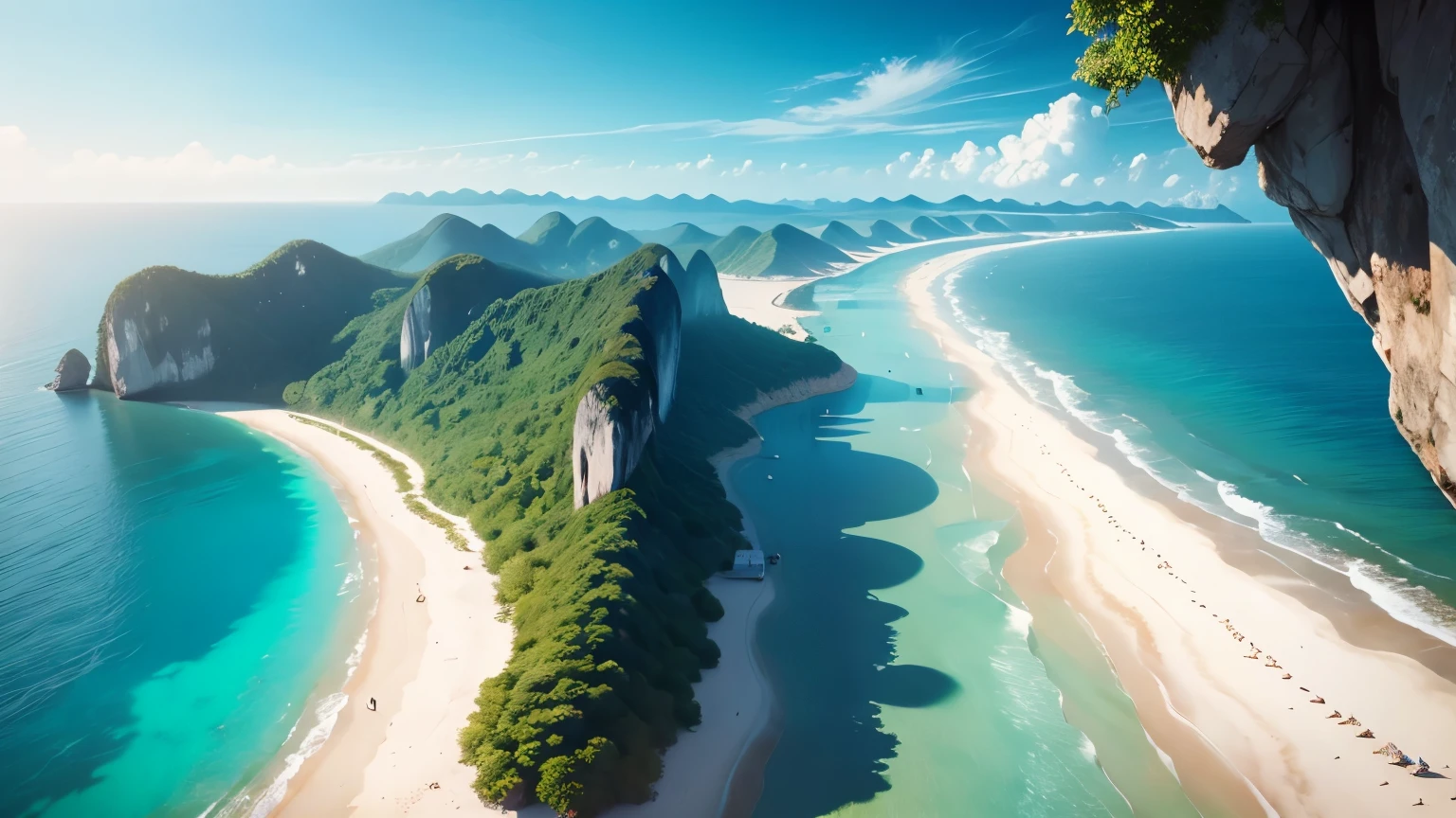 drone shot, view of the beautiful sea in Thailand. jumpscare