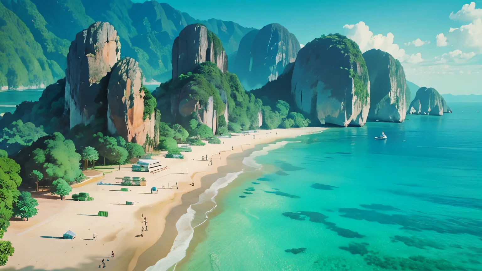 drone shot, view of the beautiful sea in Thailand.